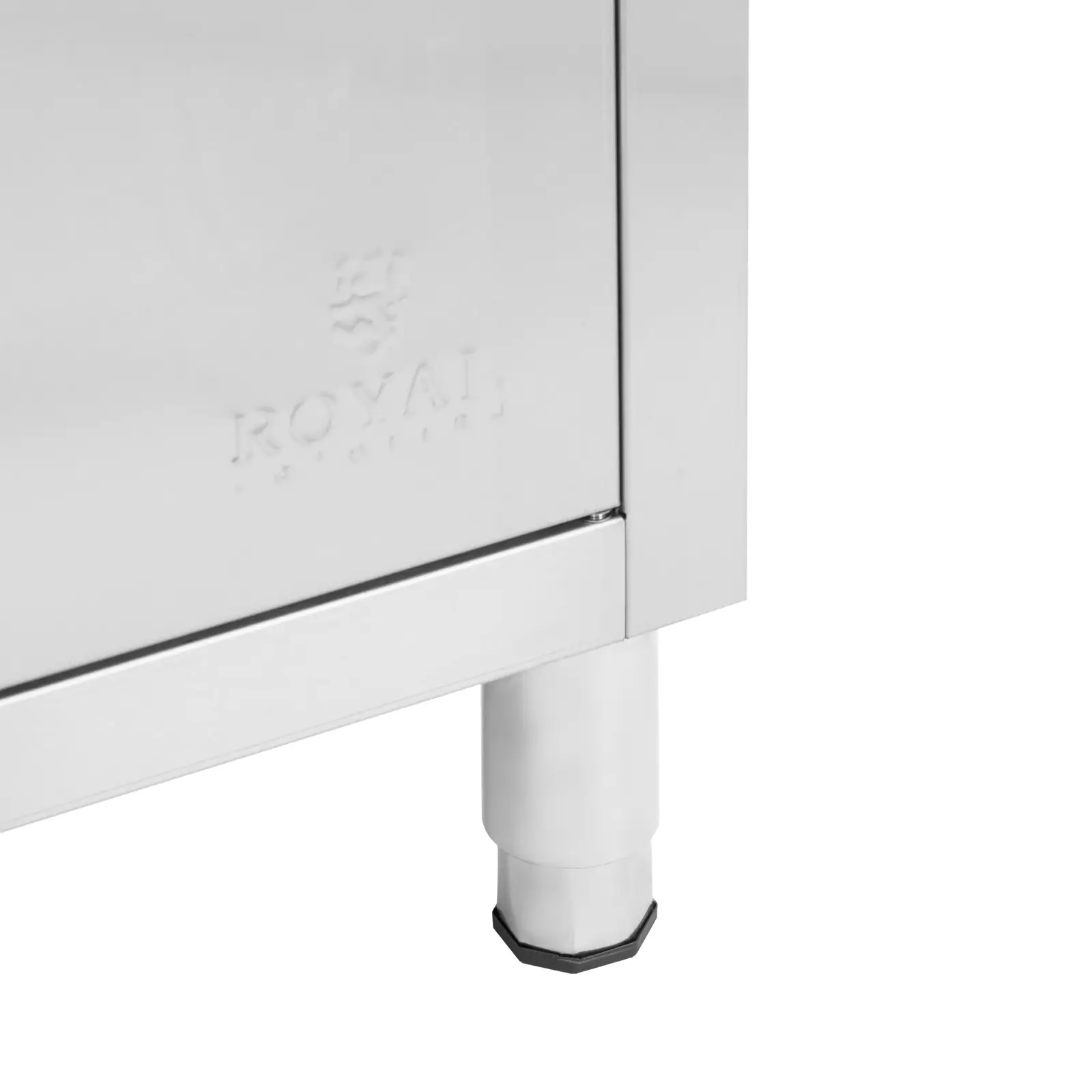 Skříňka pod kávovar - 2 zásuvky - výklopný zásobník - okraj - 60 x 82 x 95 cm - Royal Catering (Brzda kola: Ne)