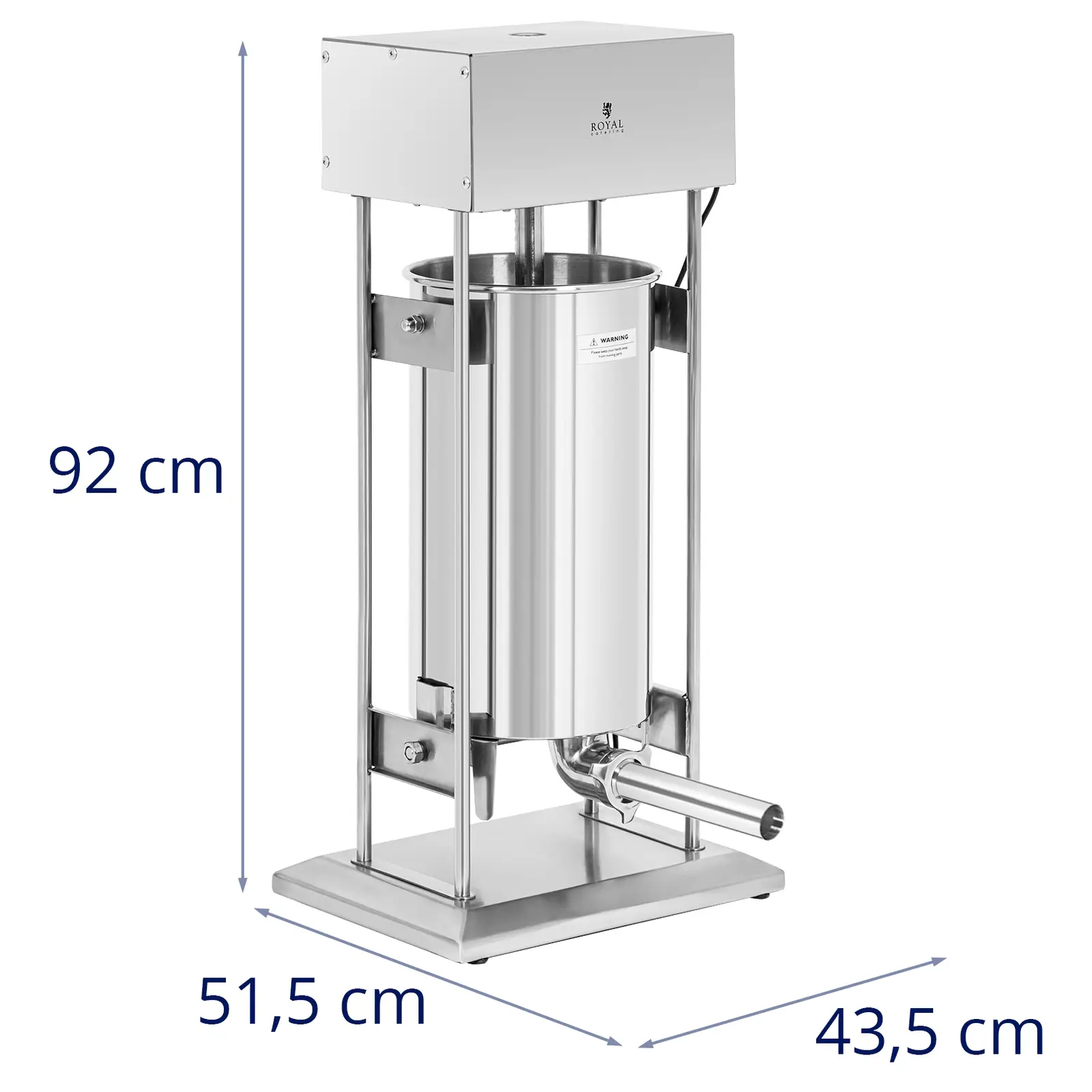 Plnička klobás - 25 l - elektrická - vč. 4 plnicích trubic - Royal Catering (Materiál: Ušlechtilá ocel)