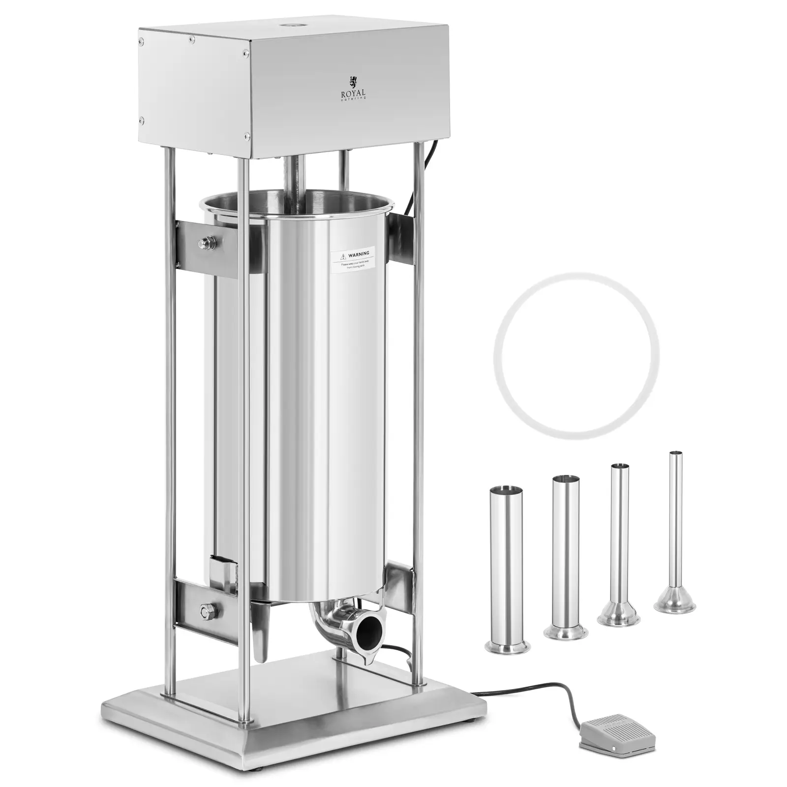 Poussoir à saucisse - 30 l - électrique - avec 4 tubes de remplissage - Royal Catering