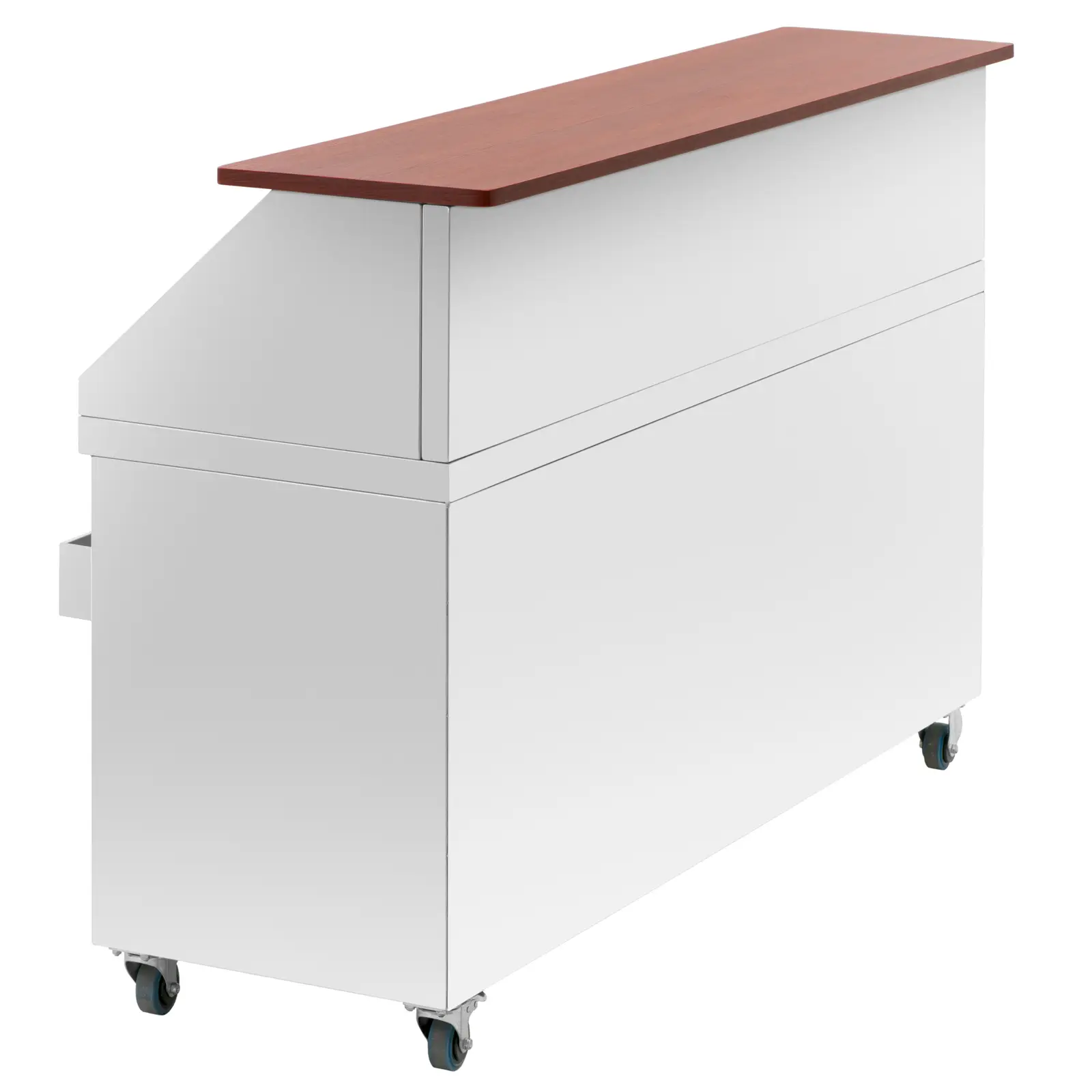 Bar mobile - avec bac à glace et porte-bouteilles - comptoir 180 cm effet bois - Royal Catering (Nombre de roulettes: 4 Pc)