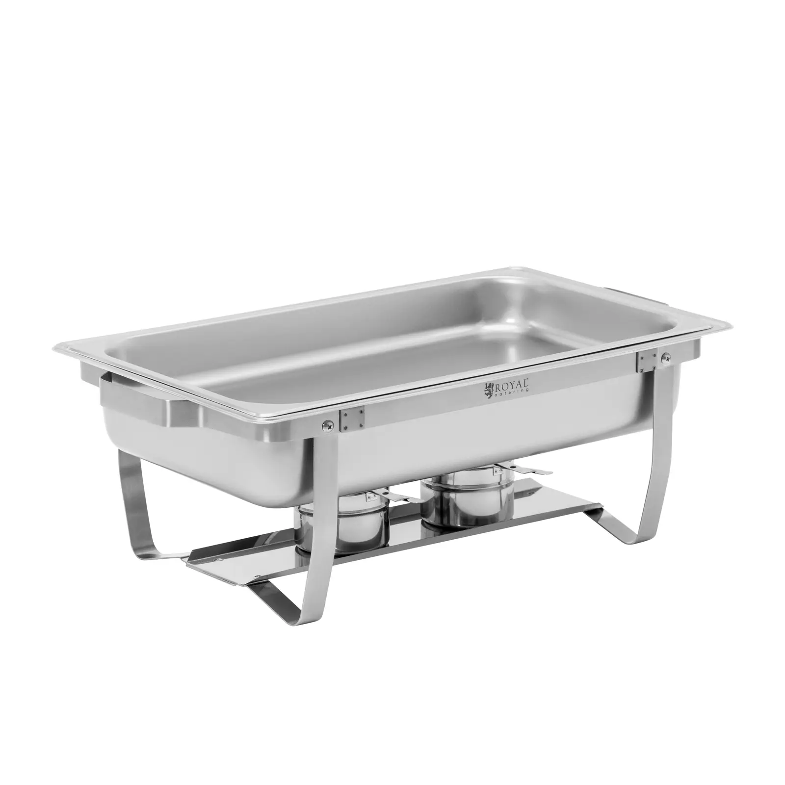 Chafing dish - sada 4 ks - GN 1/1 - 4 x 7,5 l - 4 nádoby na palivo - Royal Catering (Držáky paliva: Ano)