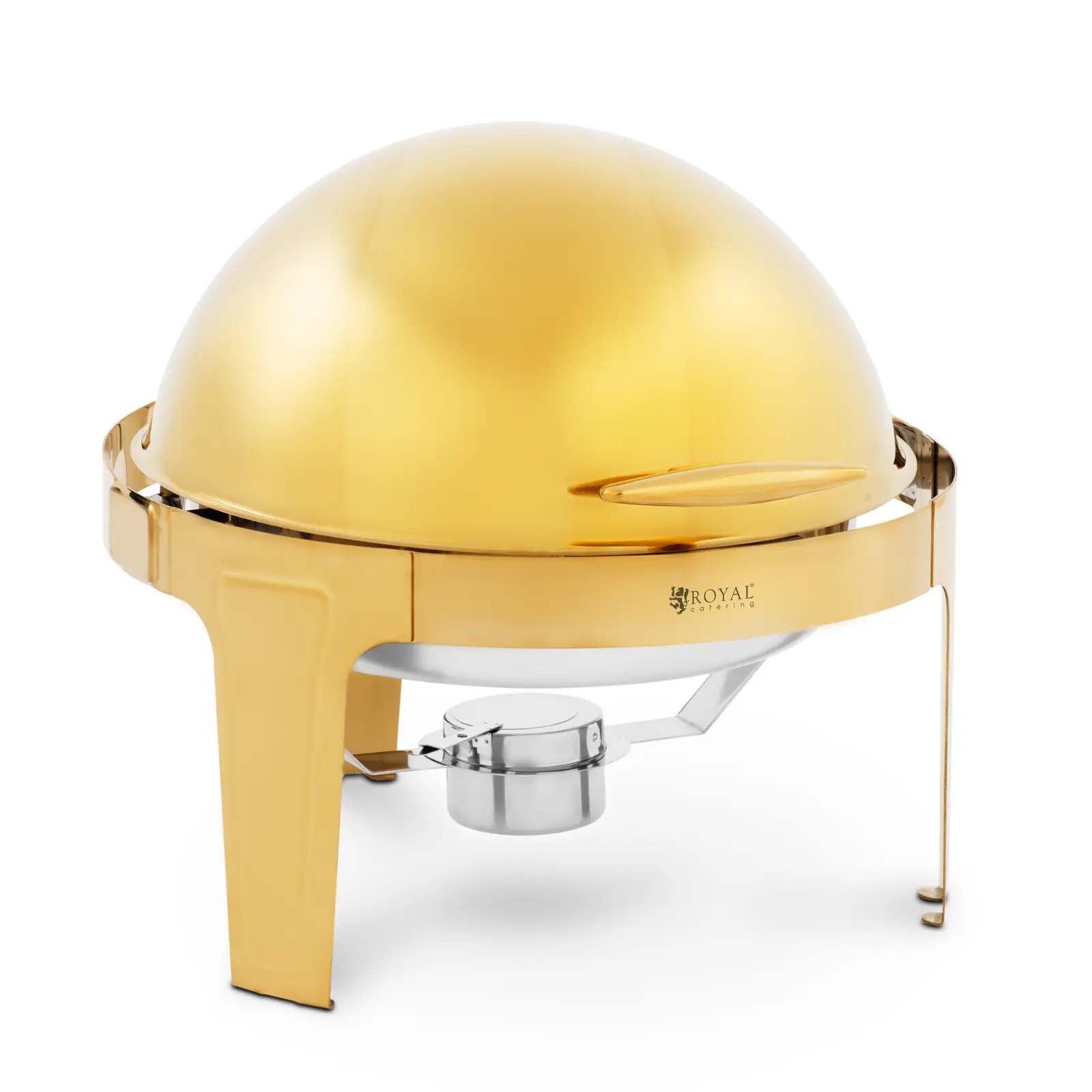 Chafing dish - Rund - 6 l - 1 bränslebehållare - Guldfärgad - Royal Catering