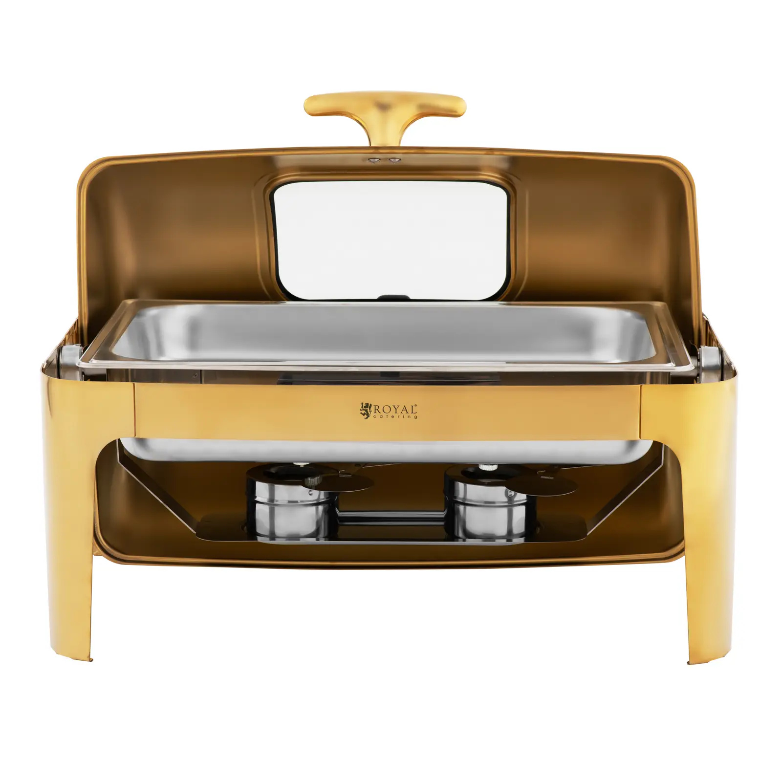 Chafing dish - GN 1/1 - 9 l - 2 nádoby na palivo - s průzorem - Royal Catering (Zásobník na vodu: Ano)