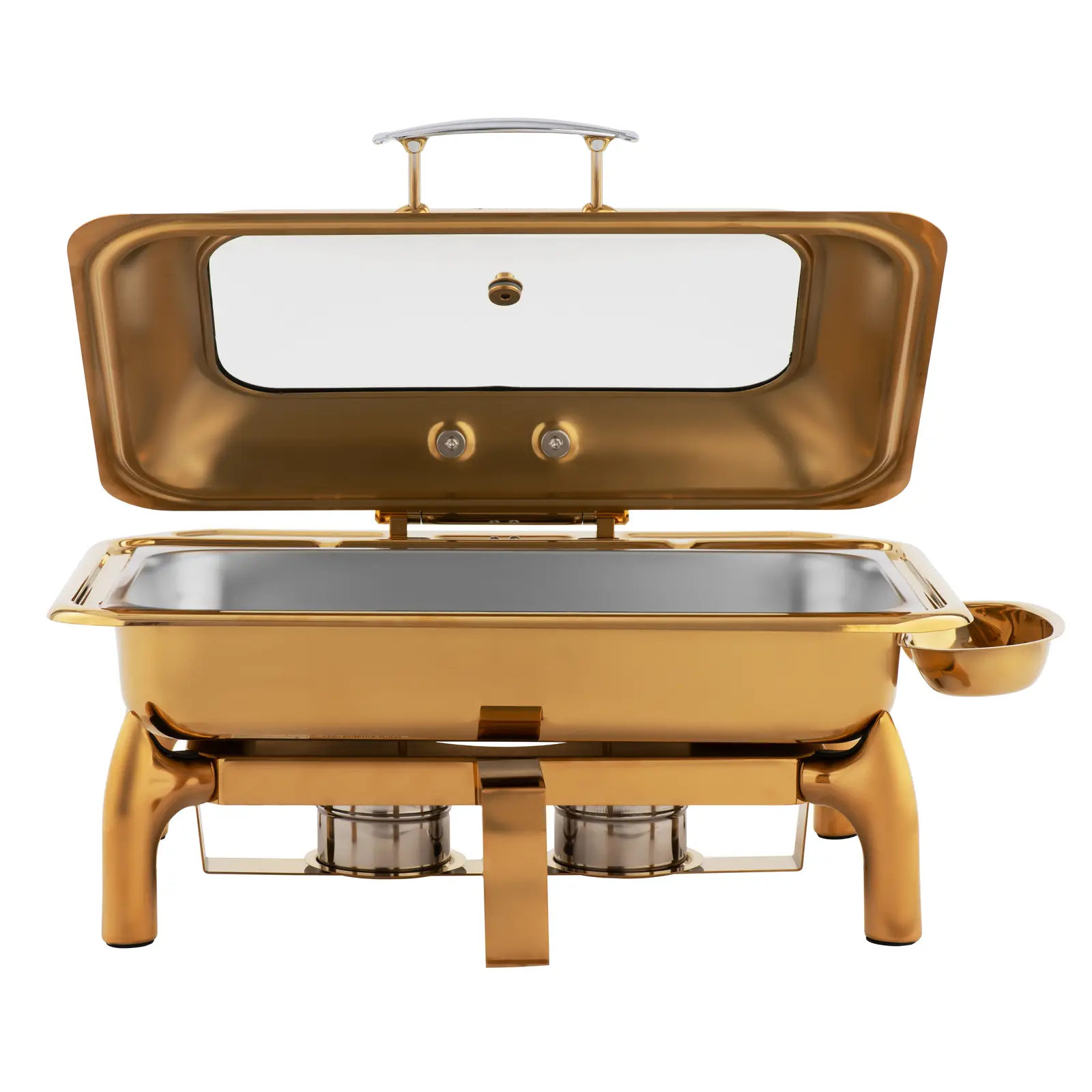 Chafing dish - GN 1/1 - 9 l - 2 nádoby na palivo - s průzorem - Royal Catering (Úchyt, který se nezahřívá (Cool Touch): Ano)