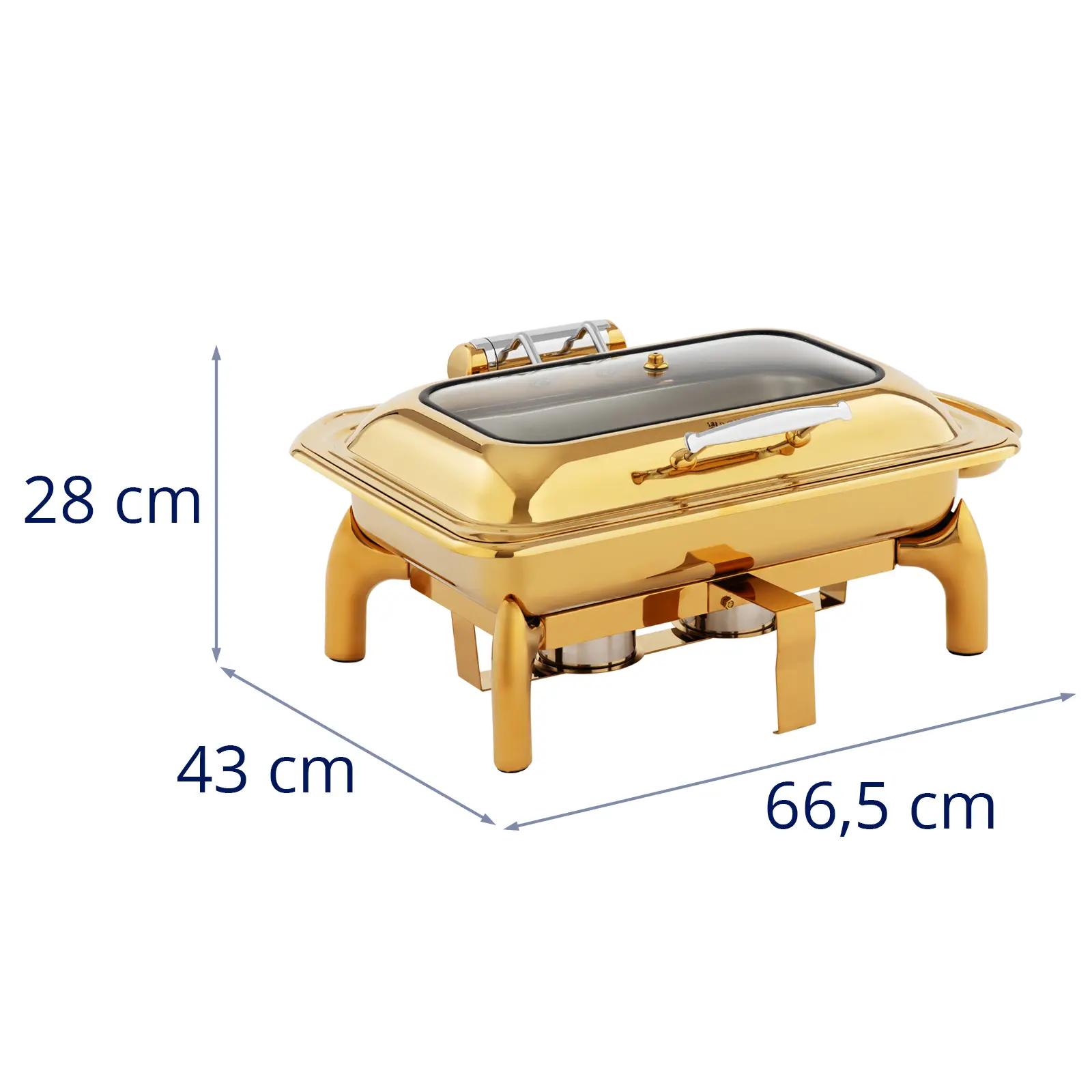 Posuda za trljanje - GN 1/1 - 9 l - 2 posude za gorivo - sa prozorčićem - Royal Catering