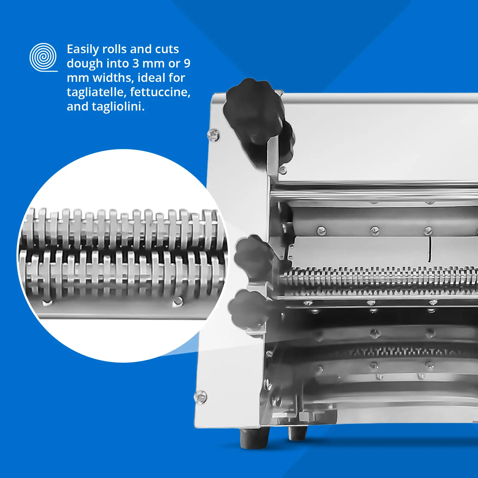 Mașină electrică pentru paste - 28 cm - grosime aluat de 1 până la 14 mm - Royal Catering (Pe baterii: Nu)