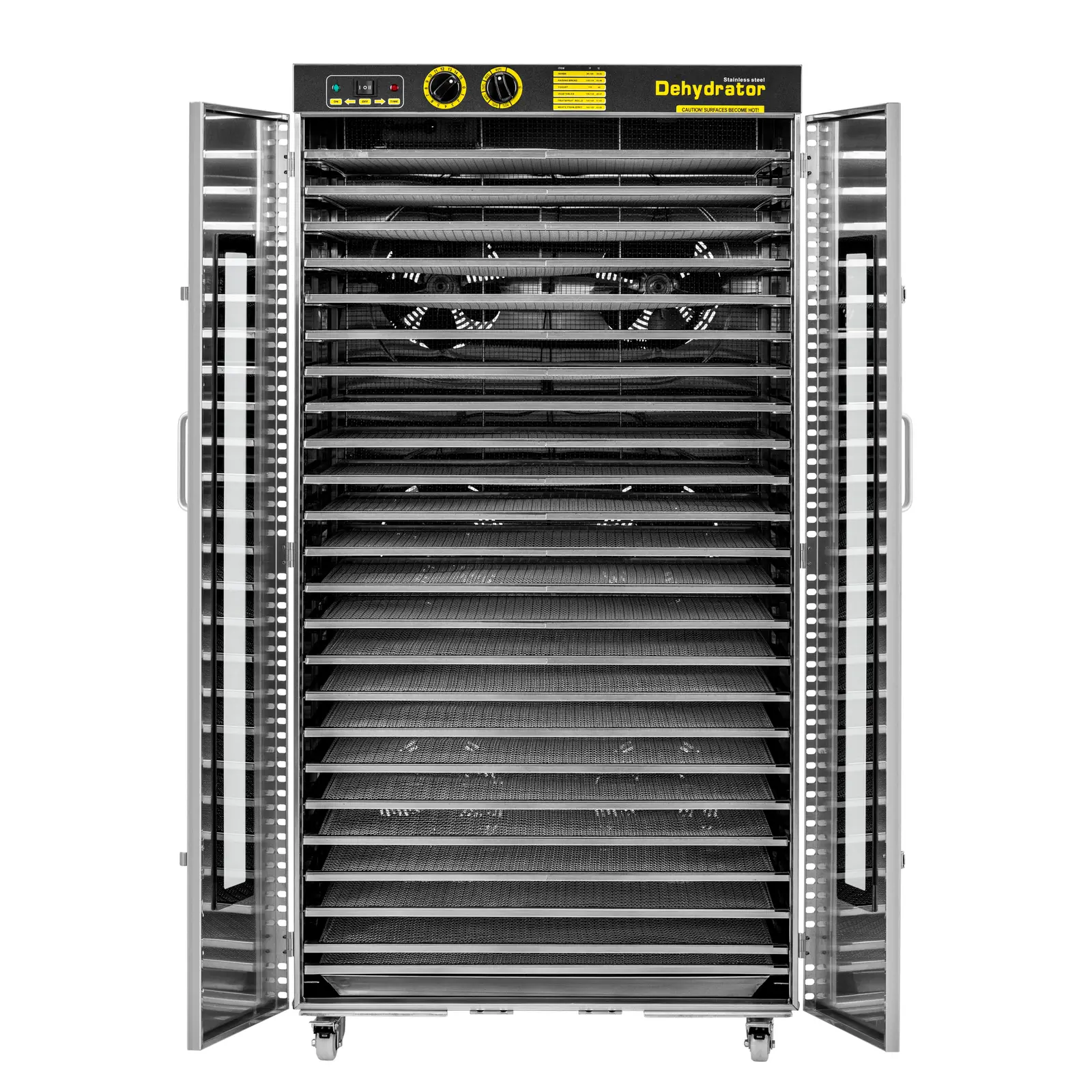 Suszarka do żywności - 5850 W - 24 ruszty - na kółkach - cu roți - Royal Catering (Moc [W]: 5850)