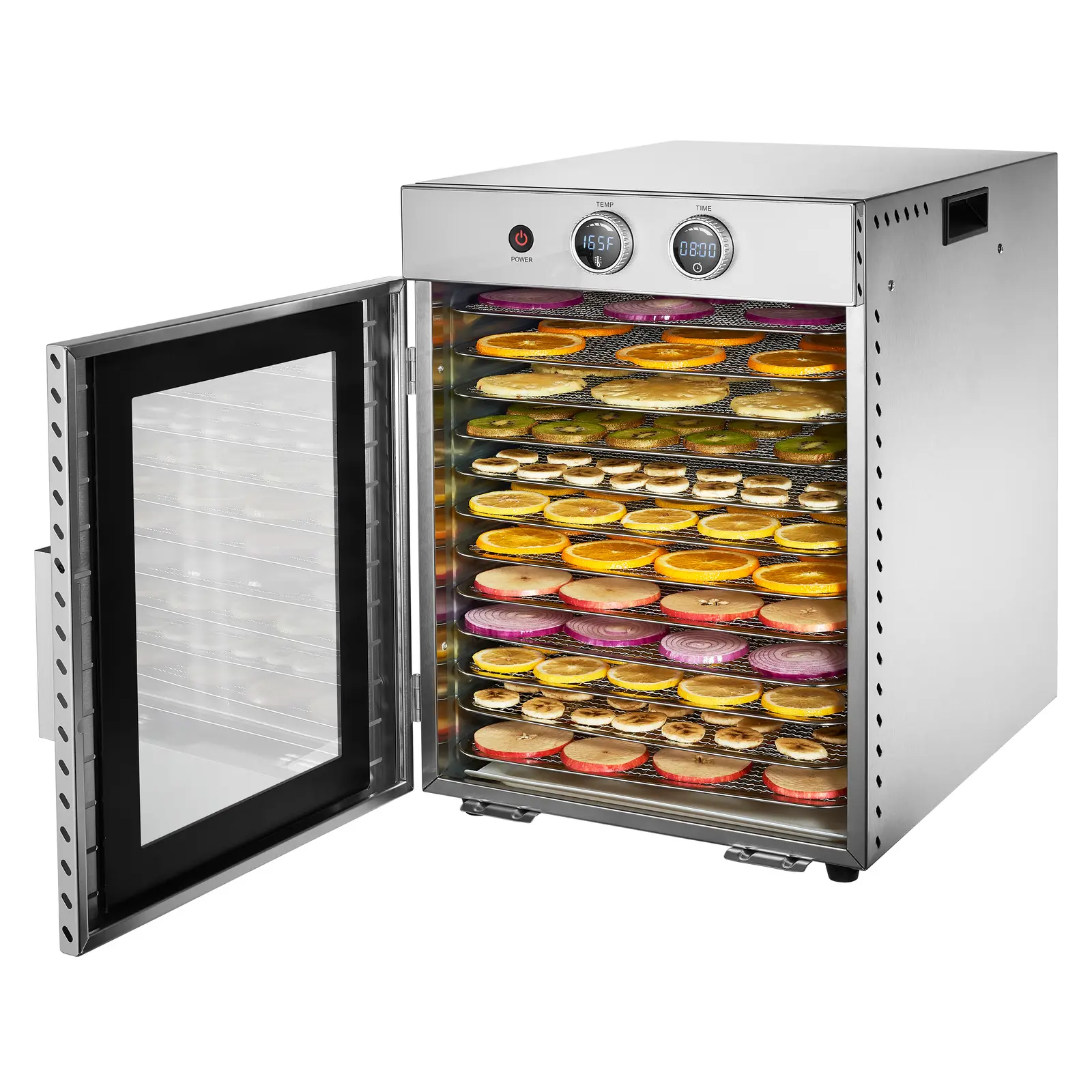 Дехидратор за храна - 1000 W - 12 рафта - 40 л - Royal Catering (Брой решетки: 12)