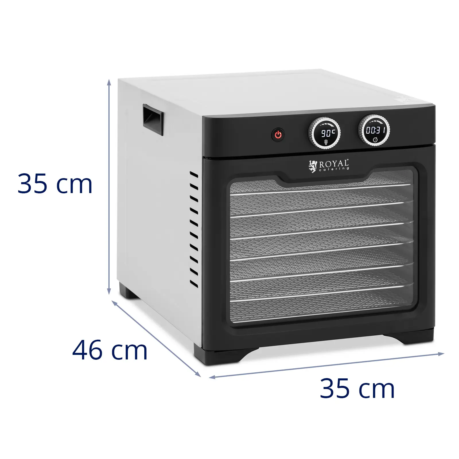 Essiccatore per alimenti - 8 ripiani - 26 l - 800 W - Royal Catering (Potenza [W]: 800)