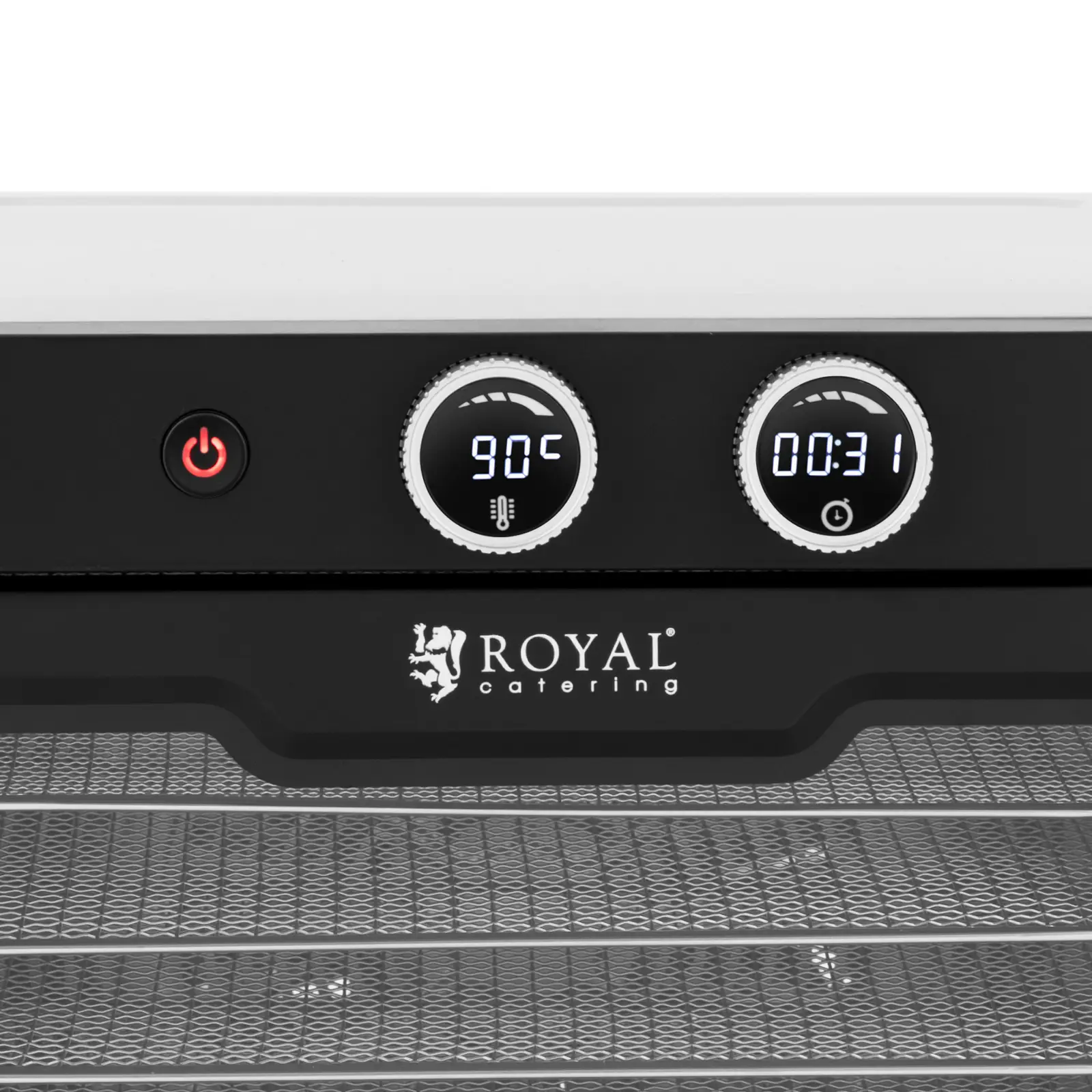 Essiccatore per alimenti - 8 ripiani - 26 l - 800 W - Royal Catering (Potenza sonora: 45 dB)