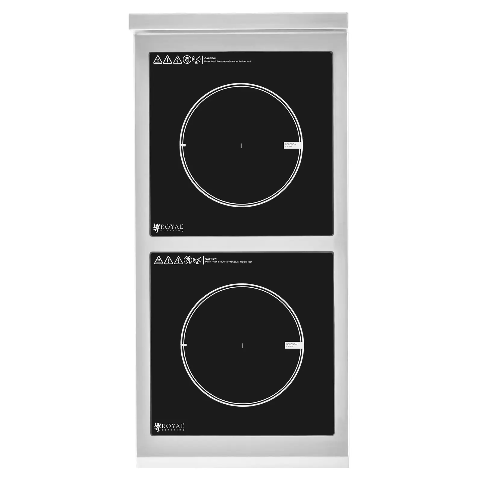 Plaque à induction - 2 x 28 cm - 60 à 240 °C - 400 V - Minuterie - Royal Catering (Protection contre la surchauffe: Oui)