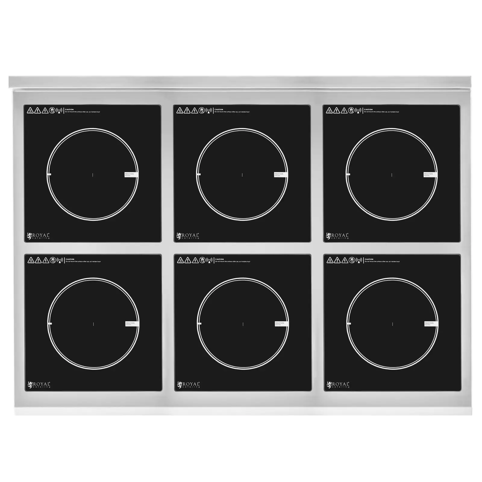Plaque à induction - 6 x 28 cm - 60 à 240 °C - 400 V - Minuterie - Royal Catering (Protection contre la surchauffe: Oui)