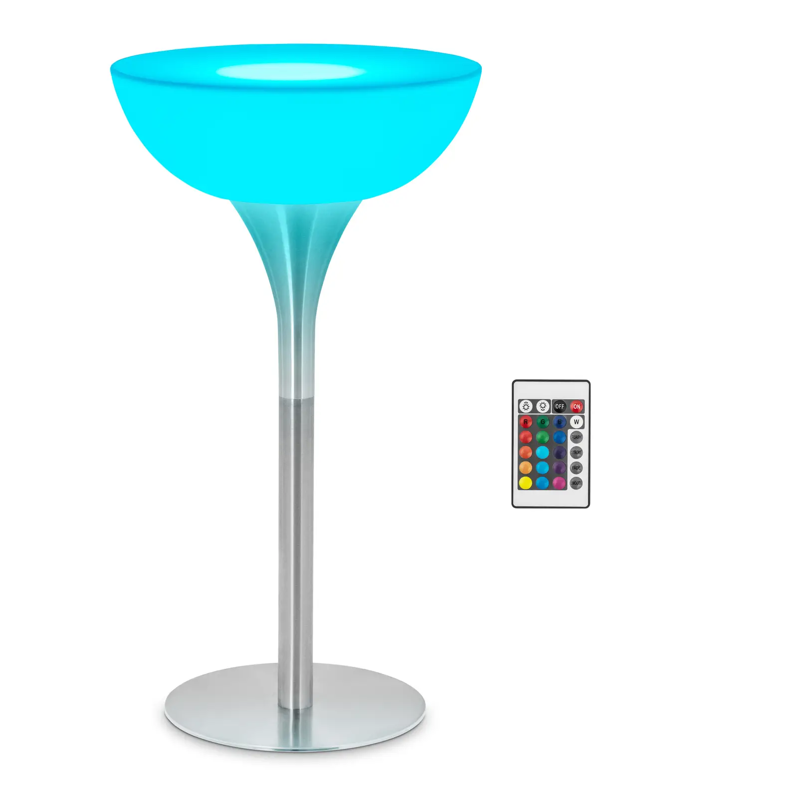 LED Bar Table - Ø 60 x 107 cm - RGBW - battery operated - matte white