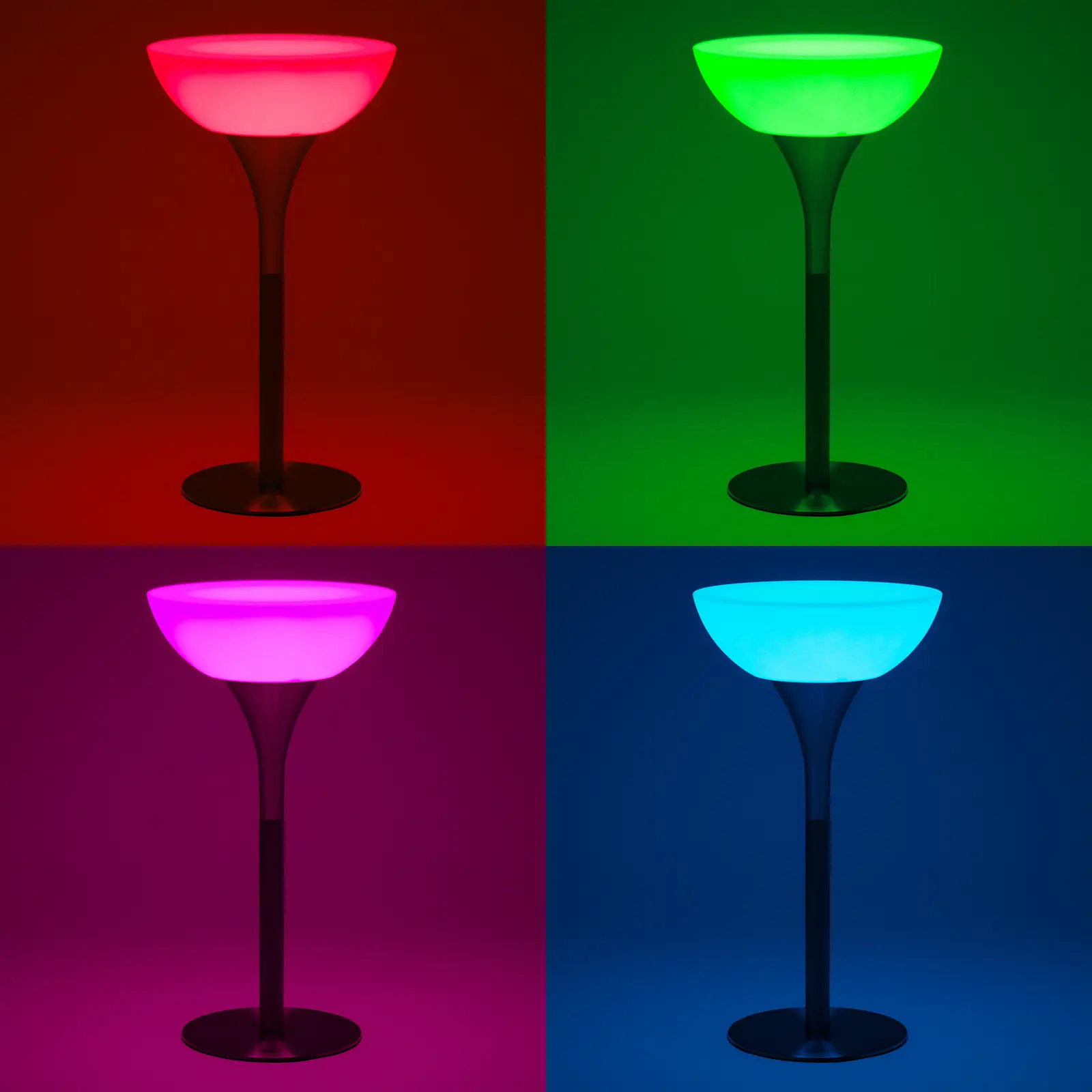 Tavolo da cocktail LED - Ø 60 x 107 cm - RGBW - A batteria - Bianco opaco