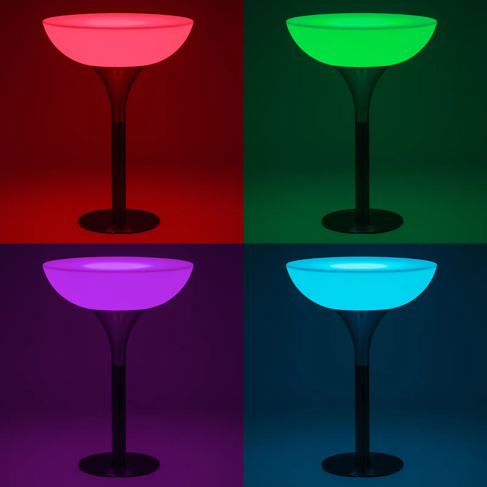 Tavolo da cocktail LED - Ø 80 x 107 cm - RGBW - A batteria - Bianco opaco