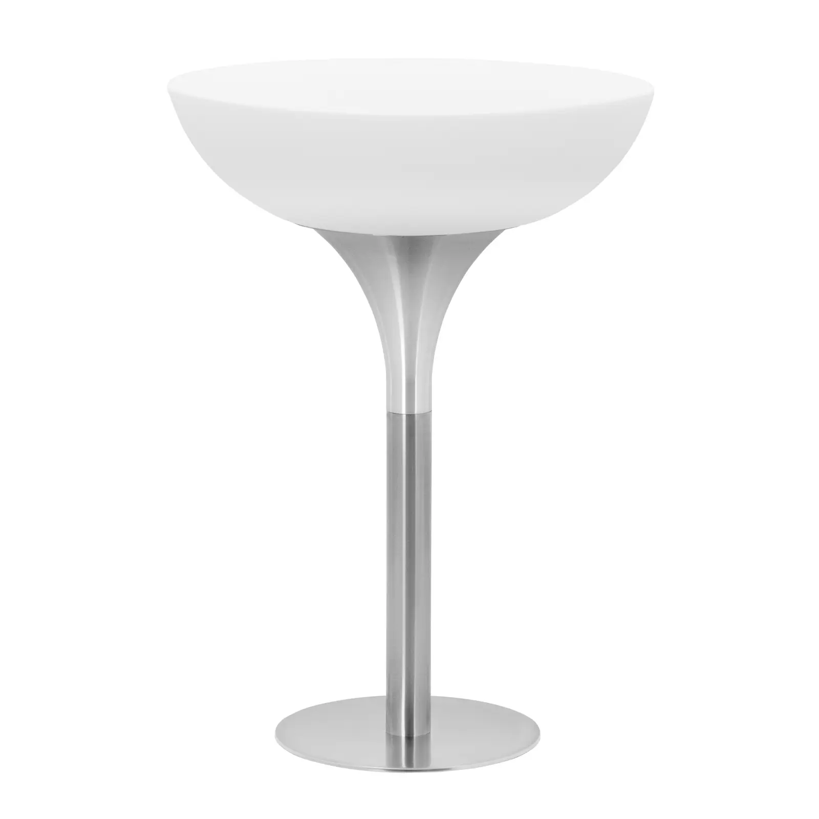 Mesa de bar alta LED - Ø 80 x 107 cm - RGBW - con batería - blanco mate