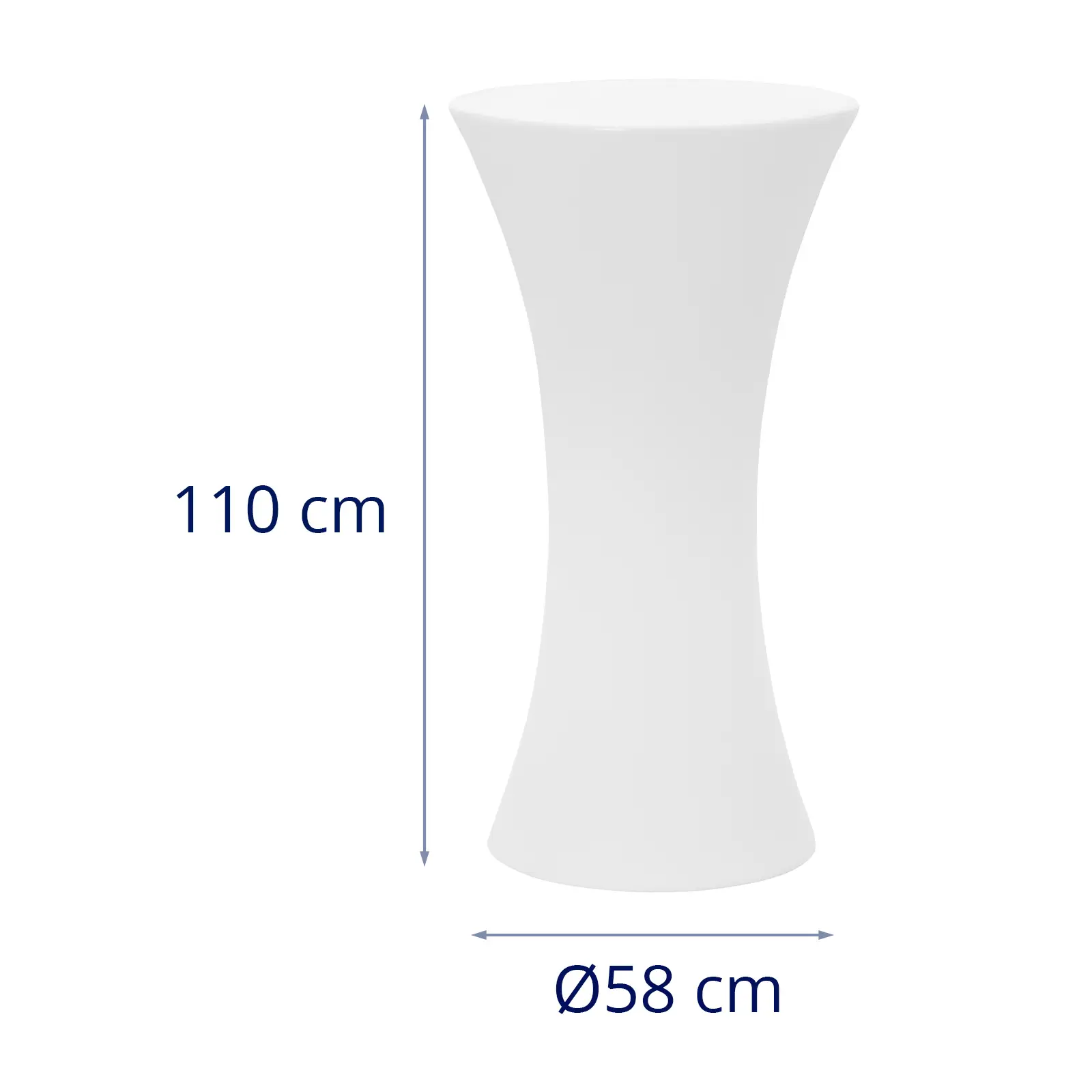 Svítící barový stůl - Ø 58 x 110 cm - RGBW - provoz na baterie - matná bílá (Výkon LED: 4 W)
