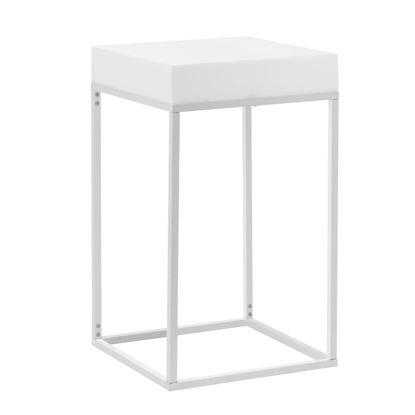 Svítící barový stůl - 60 x 60 x 104 cm - RGBW - provoz na baterie - matná bílá (Dálkové ovládání: Ano)