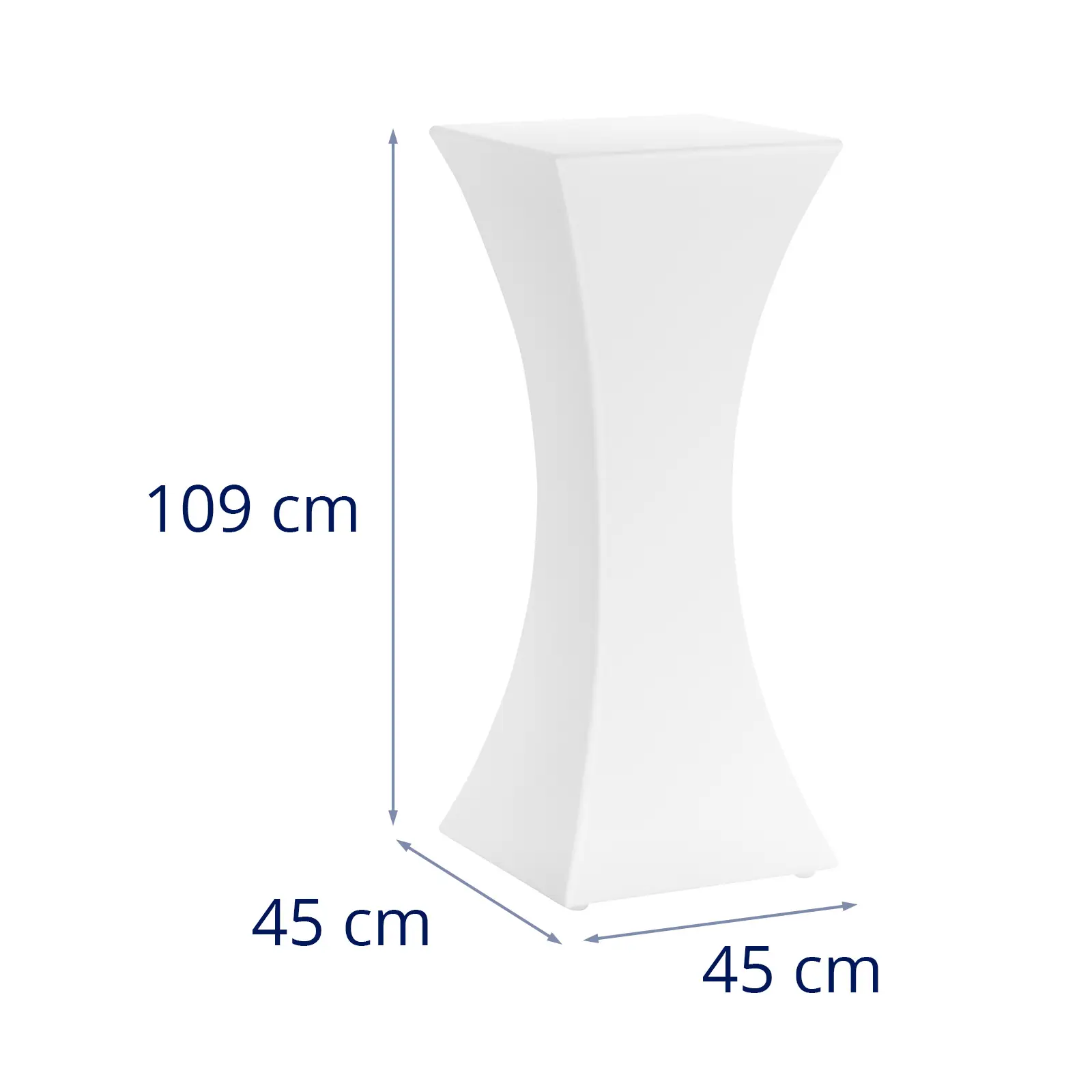 Svítící barový stůl - 45 x 45 x 110 cm - RGBW - provoz na baterie - matná bílá (Maximální zatížení: 100 kg)