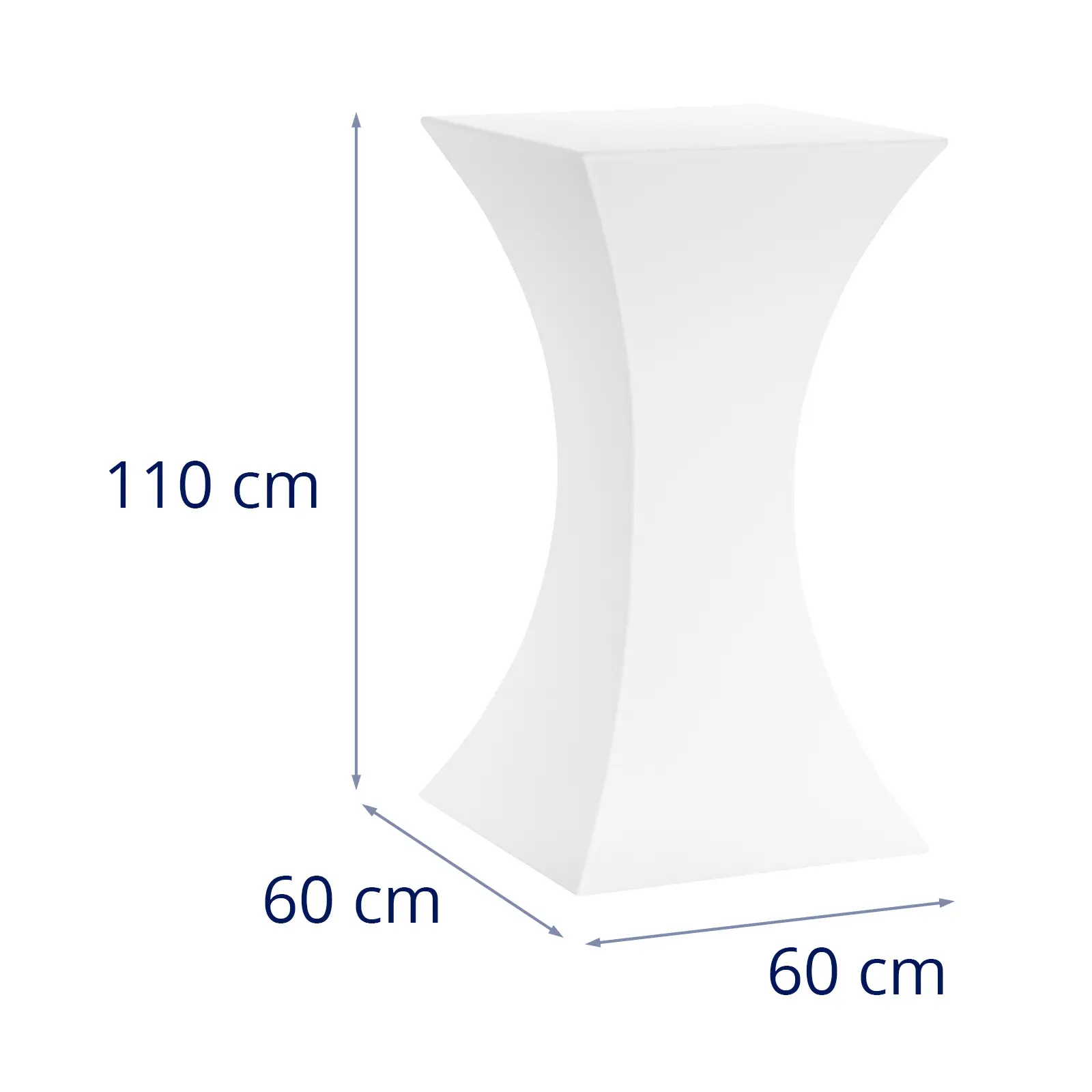 Mange-debout LED - 60 x 60 x 110 cm - RVBB - fonctionnement sur batterie - blanc mat (Puissance LED: 4 W)