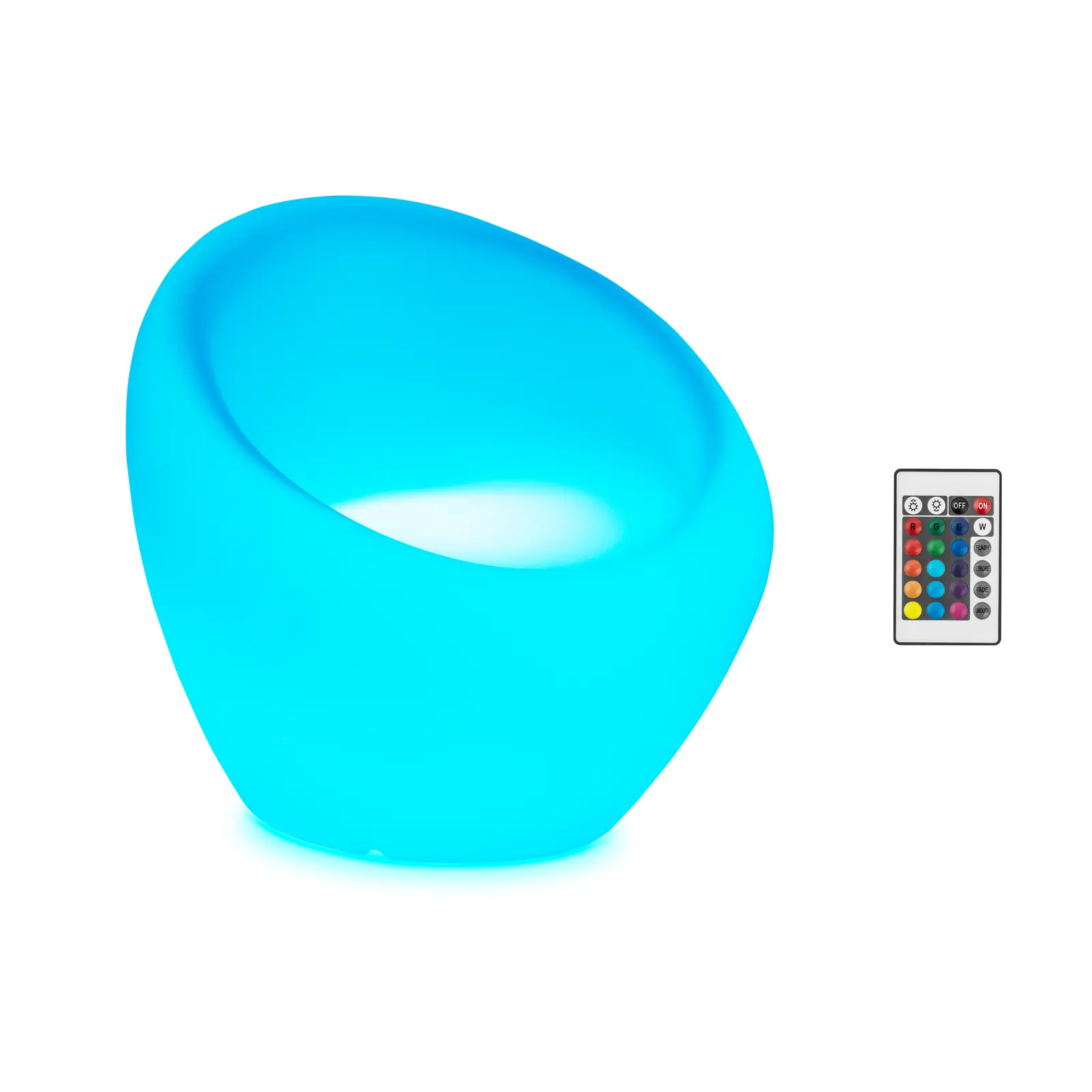 Fauteuil de jardin - avec éclairage LED coloré - 66 x 68 cm - Image du produit