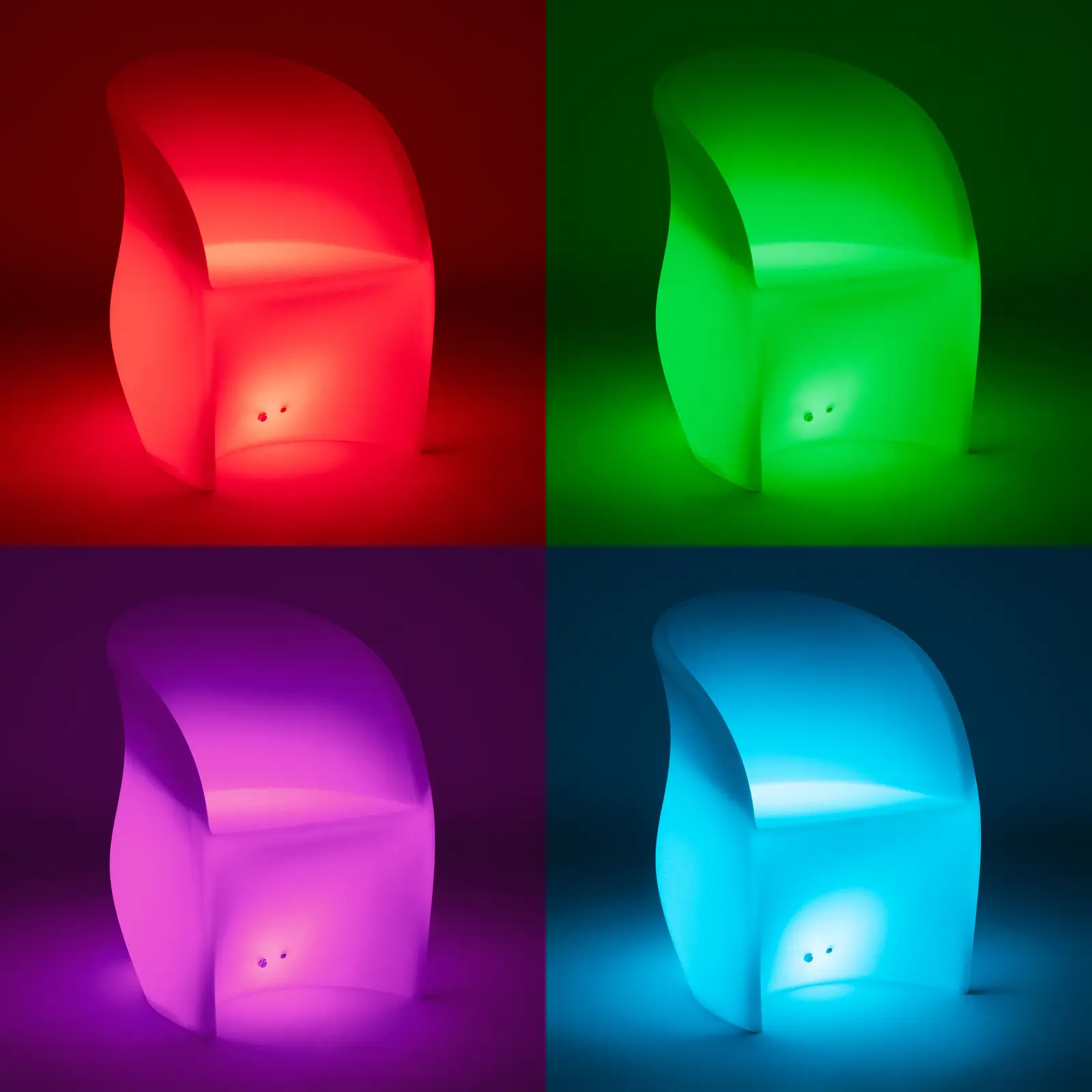 Butaca de jardín - con iluminación LED de colores - 80 x 60 cm (Frecuencia [Hz]: 50)