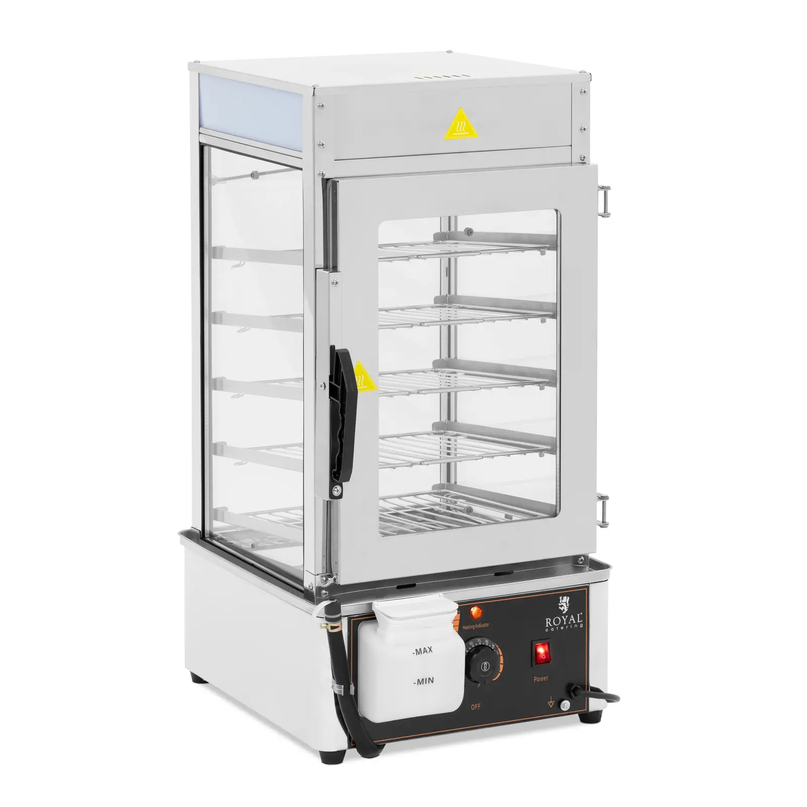 Napařovač na knedlíky - 5 mřížek 30 x 29,5 cm - 30–110 °C - Royal Catering
