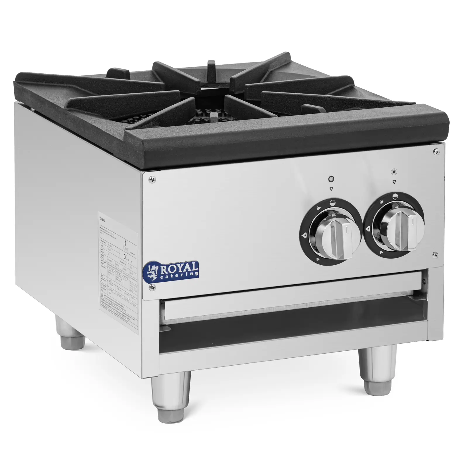 Taboret gazowy - 14 kW - 2 palniki / 1 pole grzewcze - Royal Catering