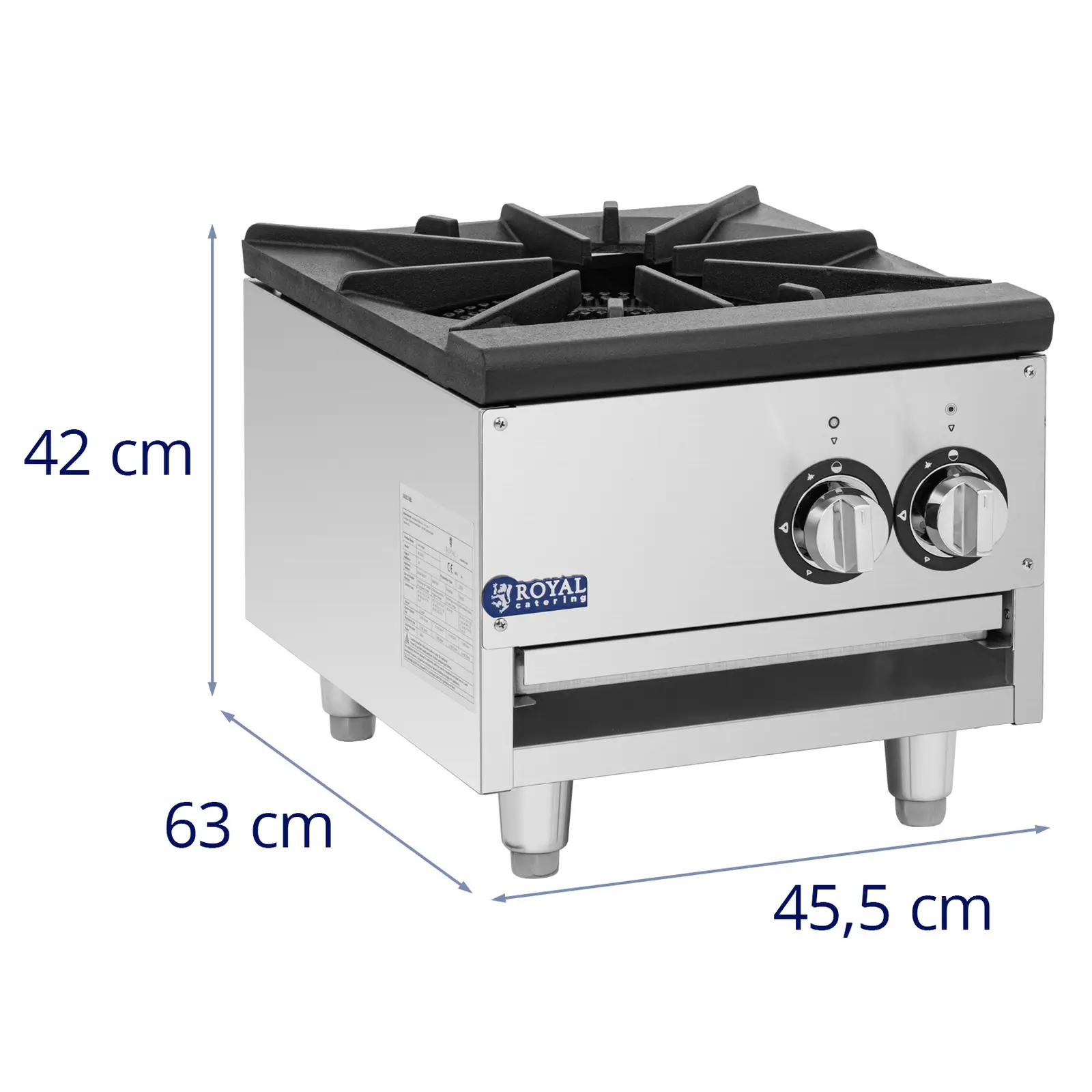 Taboret gazowy - 14 kW - 2 palniki / 1 pole grzewcze - Royal Catering