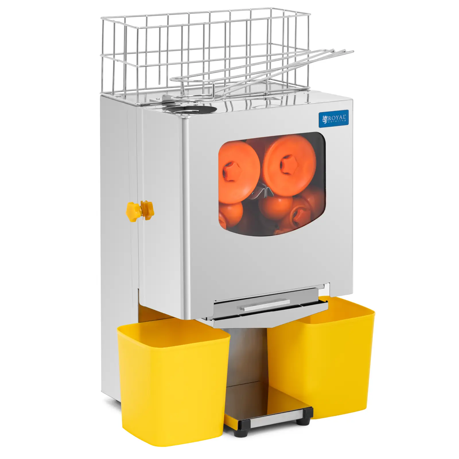 Antrieji gamyklos produktai Apelsinų sulčiaspaudė - elektrinė - pusiau automatinė - 120 W - 20 apelsinų/min - "Royal Catering