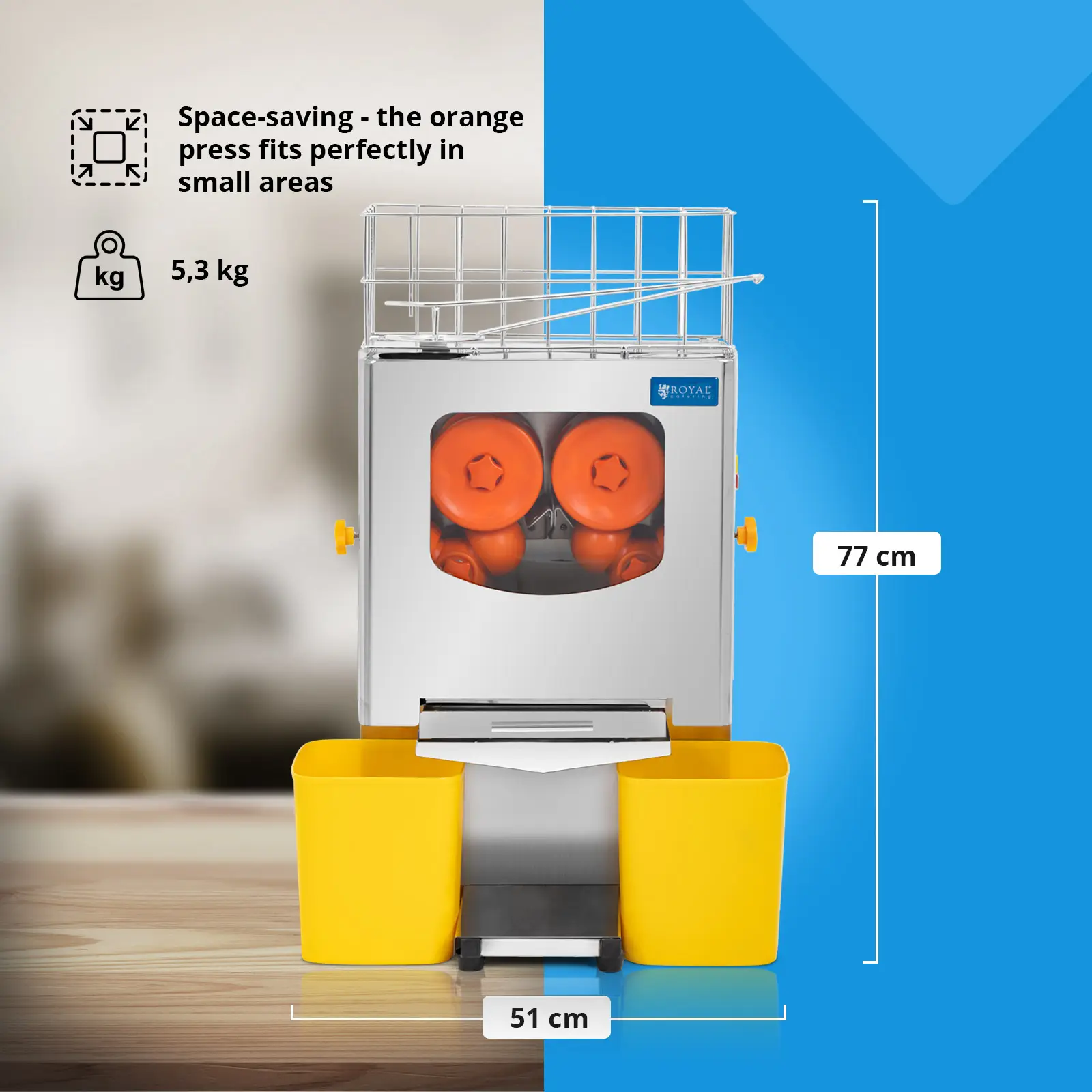 Presse-orange - électrique - semi-automatique - 120 W - 20 oranges/min - Royal Catering