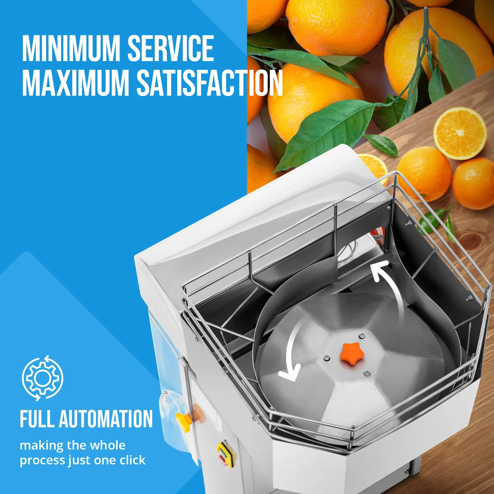 Appelsiinipuristin - sähkökäyttöinen - automaattinen - 200 W - 20 appelsiinia/min - Royal Catering