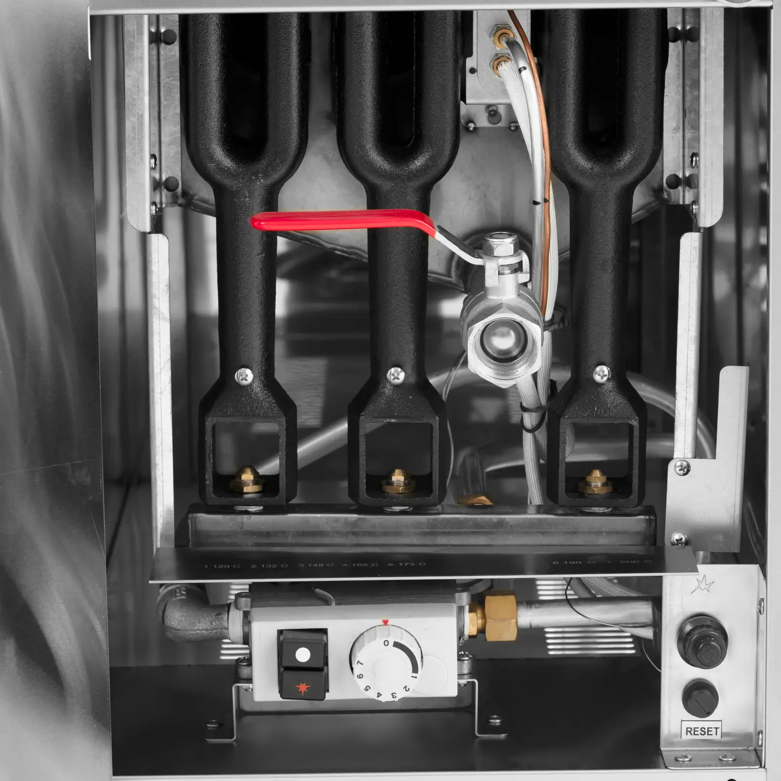 Plynová fritéza - 36 l - 15 kW - propan / LPG / zemní plyn - podstavná skříňka - Royal Catering (Objem nádrže na olej: 28 l)