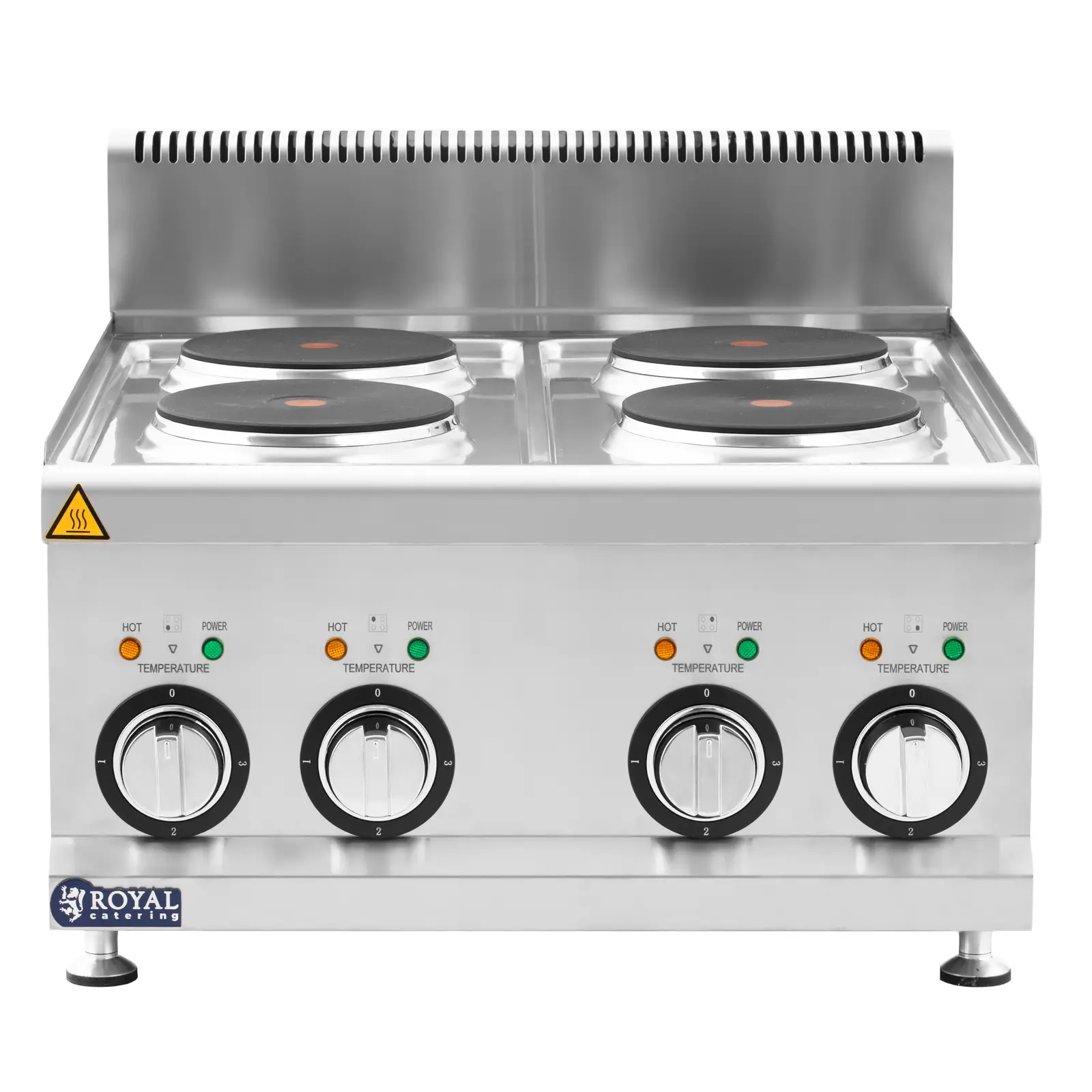 Cuisinière électrique professionnelle - 8 kW - 4 plaques - Modèle de table - Royal Catering