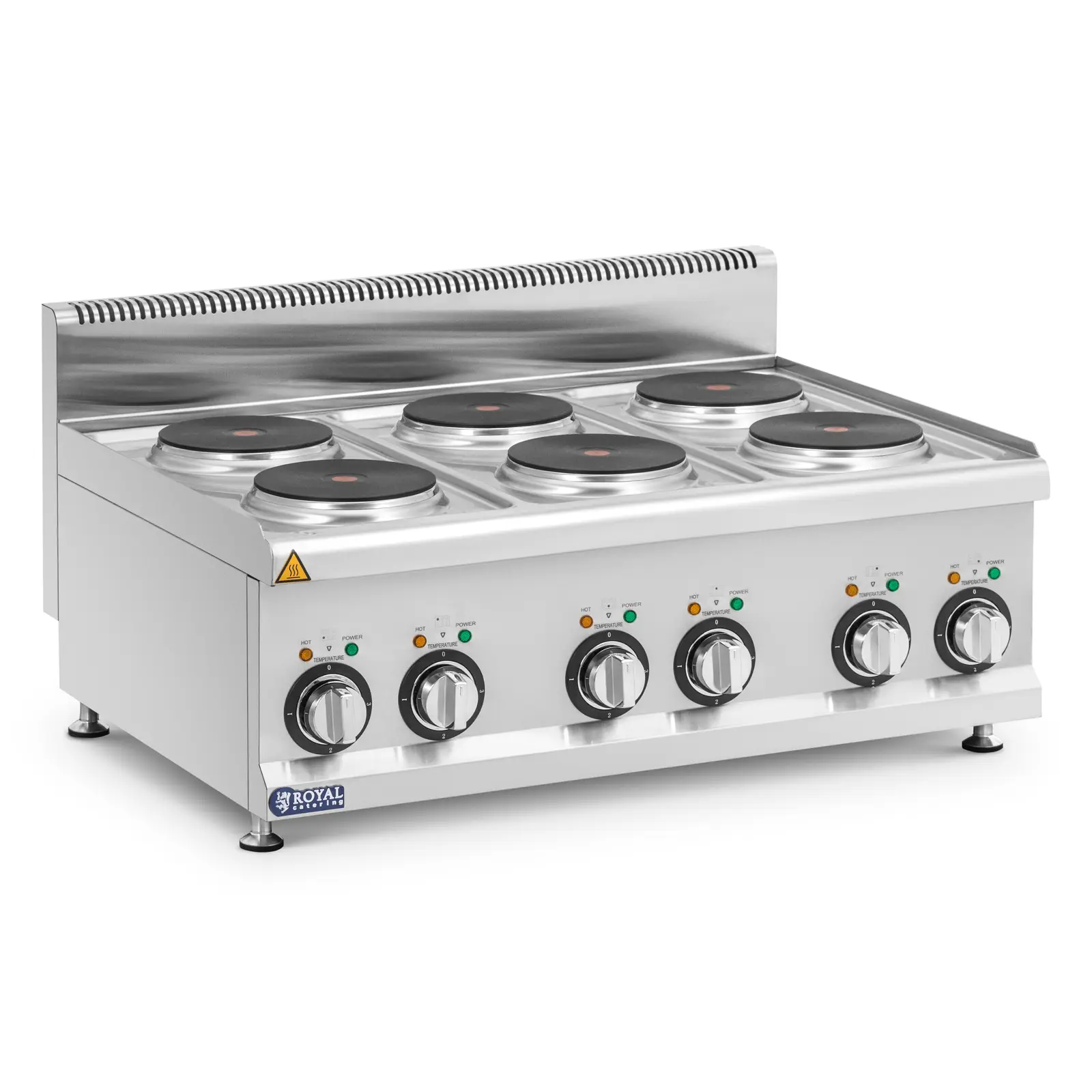 Kuchenka elektryczna gastronomiczna - 12 kW - 6 palników - 90 x 65 cm - Seria Pro 650 - Royal Catering