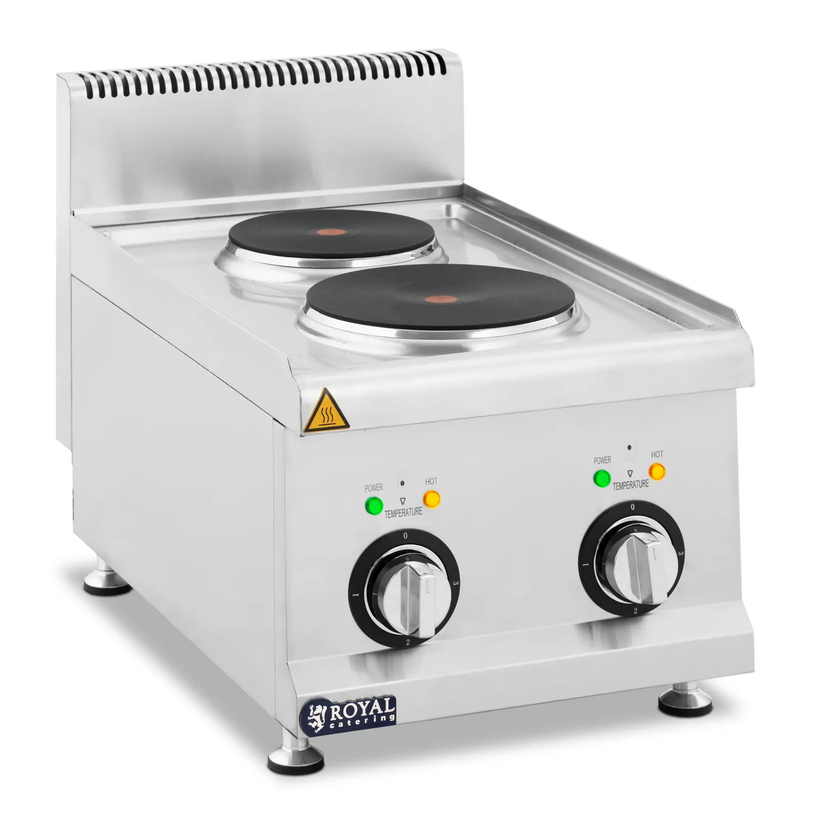 El-komfyr - 4,6 kW - 2 plater - bordapparat - Royal Catering