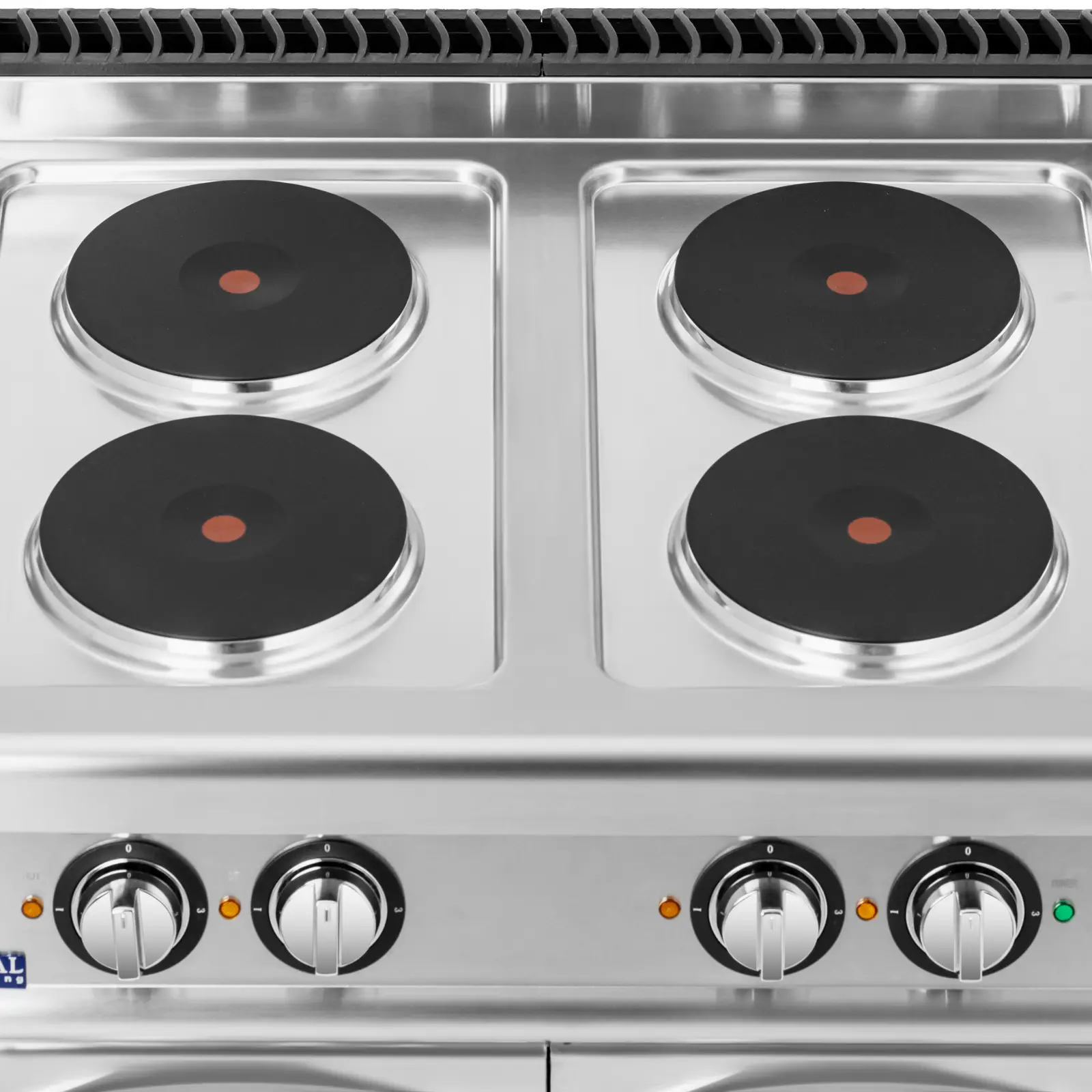 Cucina elettrica professionale - 10,4 kW - 4 fornelli - Mobiletto - Royal Catering