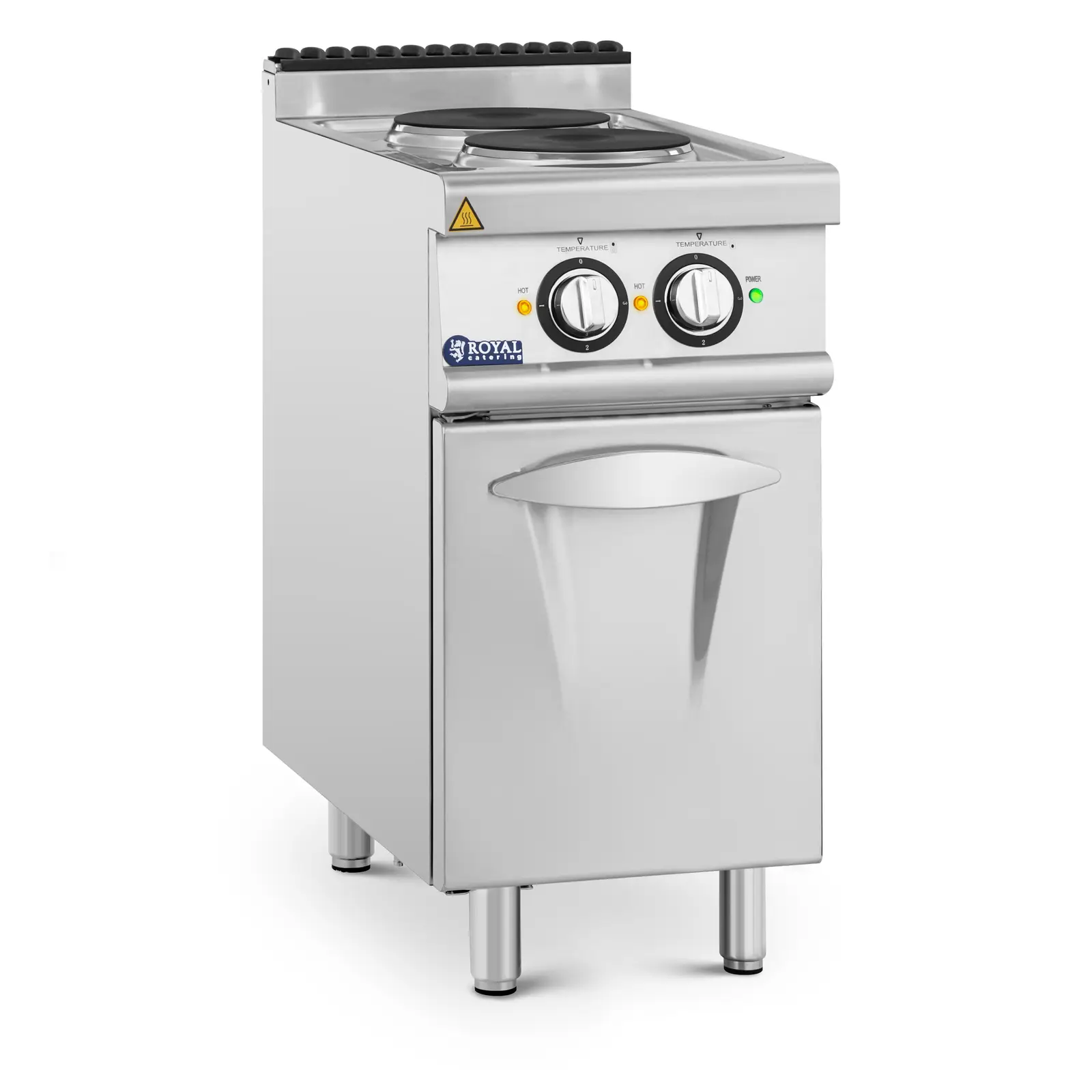 Commerciële elektrische kookplaat - 5.2 kW - 2 platen - onderkast - Royal Catering