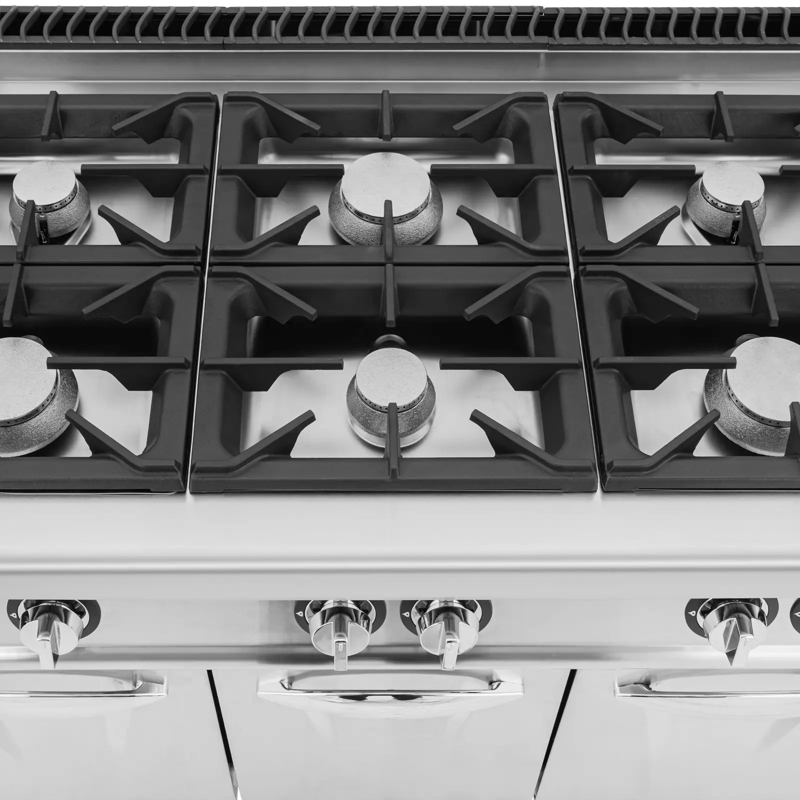 Cuisinière à gaz - 21,6 kW - 6 bruleurs - Armoire intégrée - Royal Catering (Puissance max.: 21.6 kW)