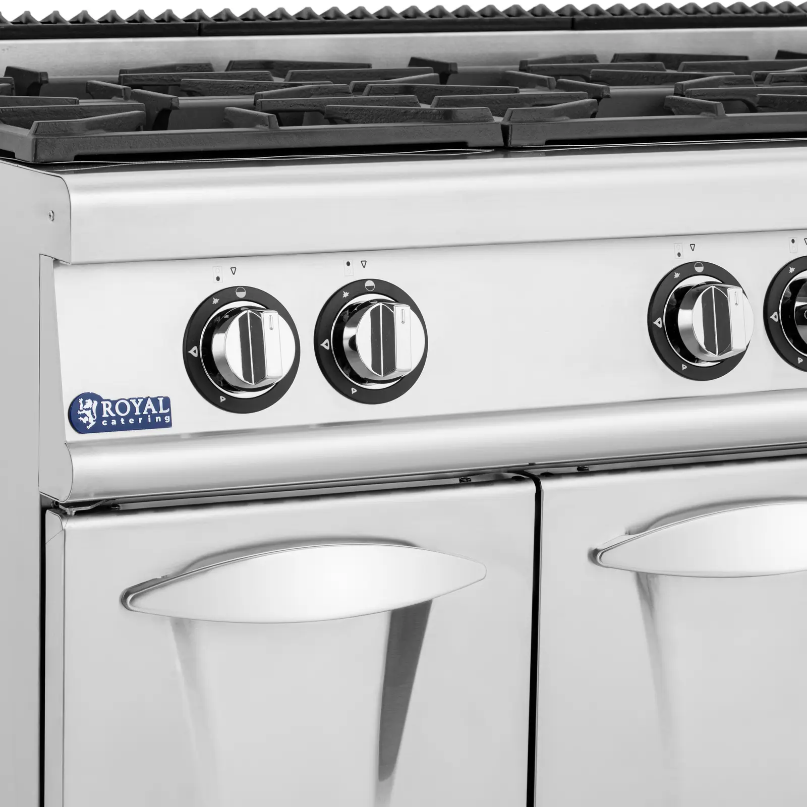 Cuisinière à gaz - 21,6 kW - 6 bruleurs - Armoire intégrée - Royal Catering (Pression max.: 50 mBar)