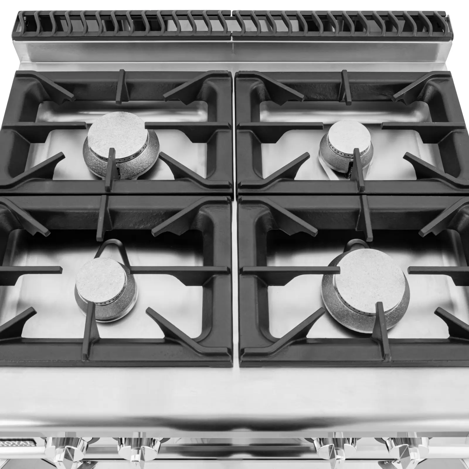 Cuisinière à gaz - 14,3 kW - 4 bruleurs - Armoire intégrée - Royal Catering (Puissance max.: 14.3 kW)