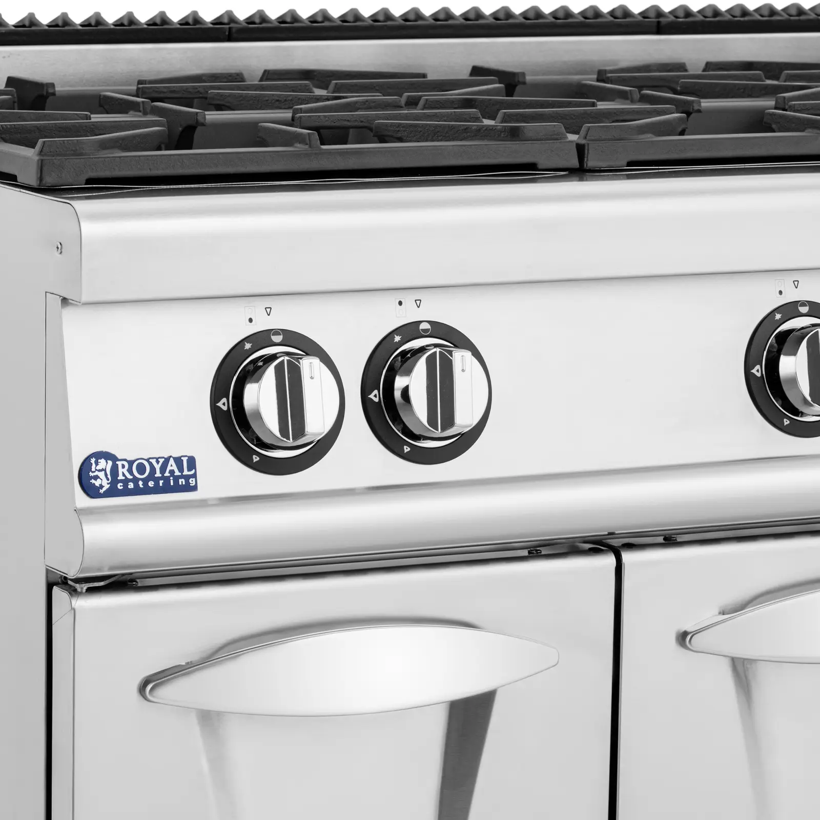 Cuisinière à gaz - 14,3 kW - 4 bruleurs - Armoire intégrée - Royal Catering (Pression max.: 50 mBar)