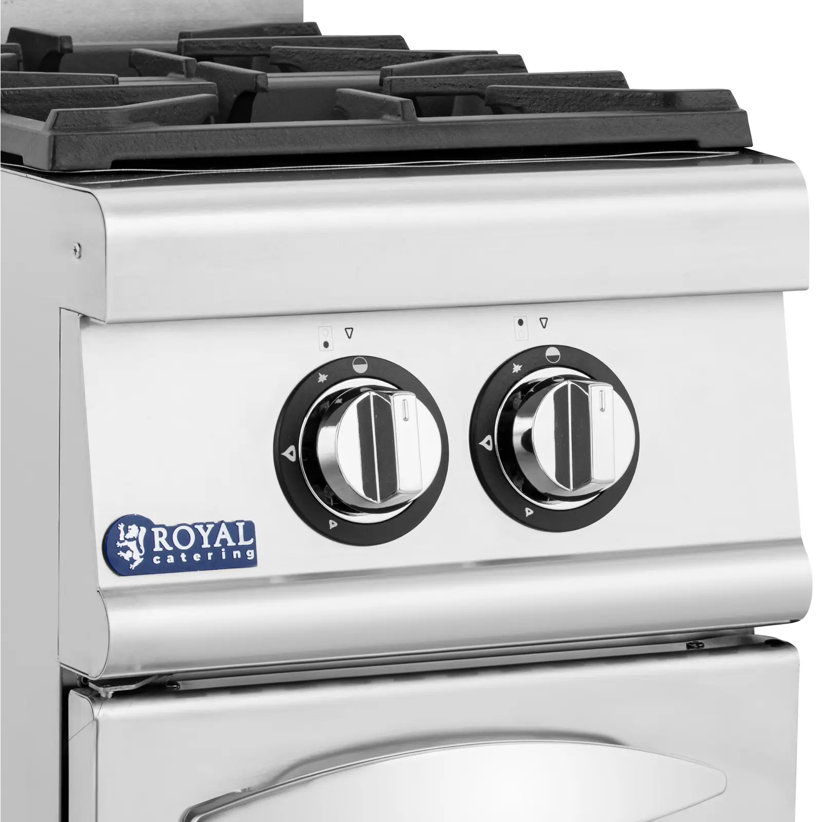 Cuisinière à gaz - 7,2 kW - 2 bruleurs - Armoire intégrée - Royal Catering (Pression max.: 50 mBar)