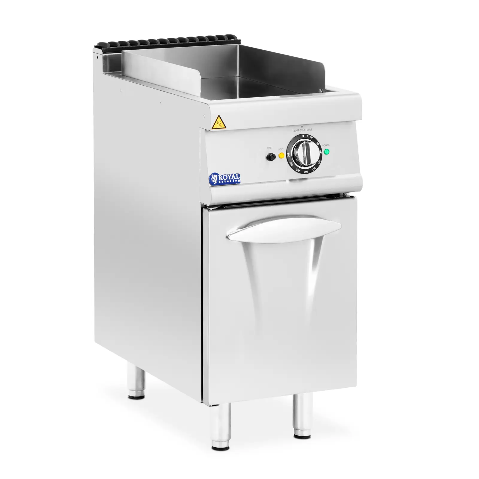 Fry top elettrico - 5,4 kW - Liscio - Mobiletto - Royal Catering