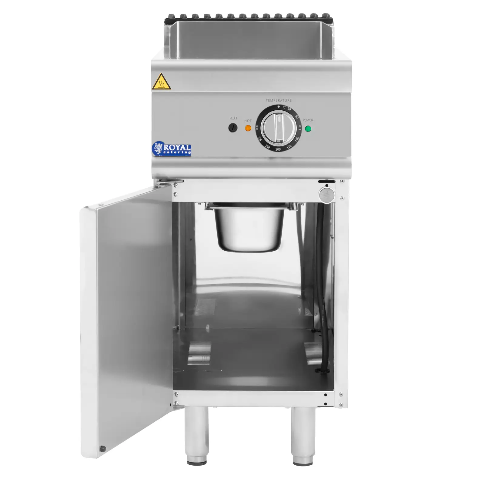 Stegeplade 5,4 kW - glat - med underskab - Royal Catering