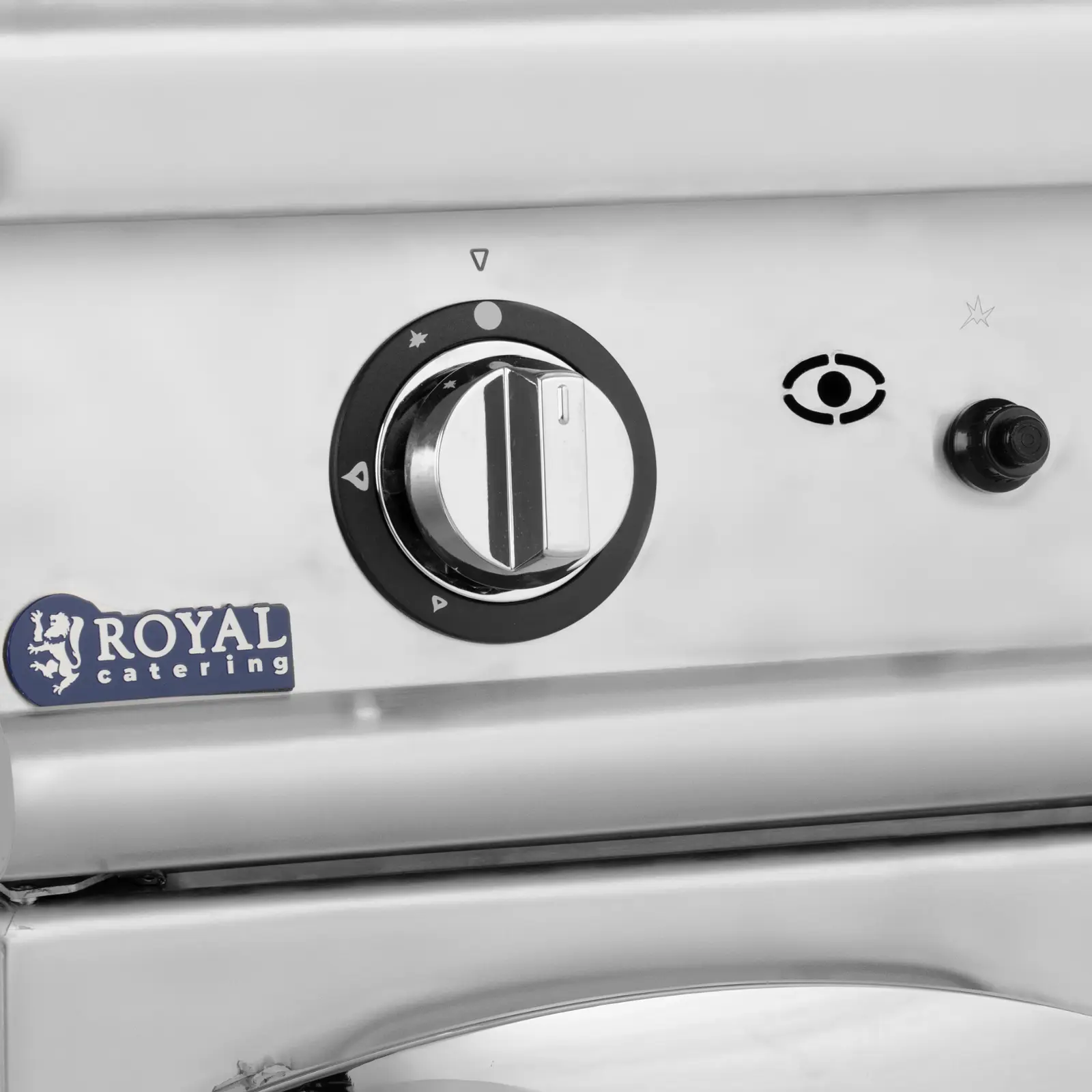 Plynová grilovací deska - 12 kW - hladká - 50–300 °C - propan / LPG / zemní plyn - podstavná skříňka - Royal Catering (Maximální výkon: 12 kW)