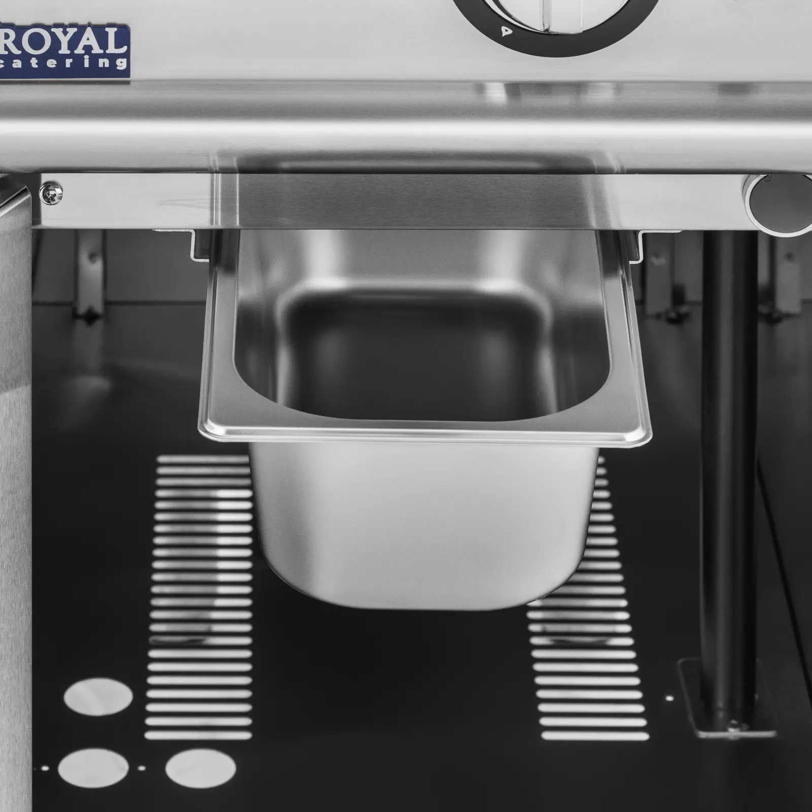 Plynový gril - 6 kW - 50–300 °C - propan / LPG / zemní plyn - podstavná skříňka - Royal Catering (Odkapávací miska: Ano)