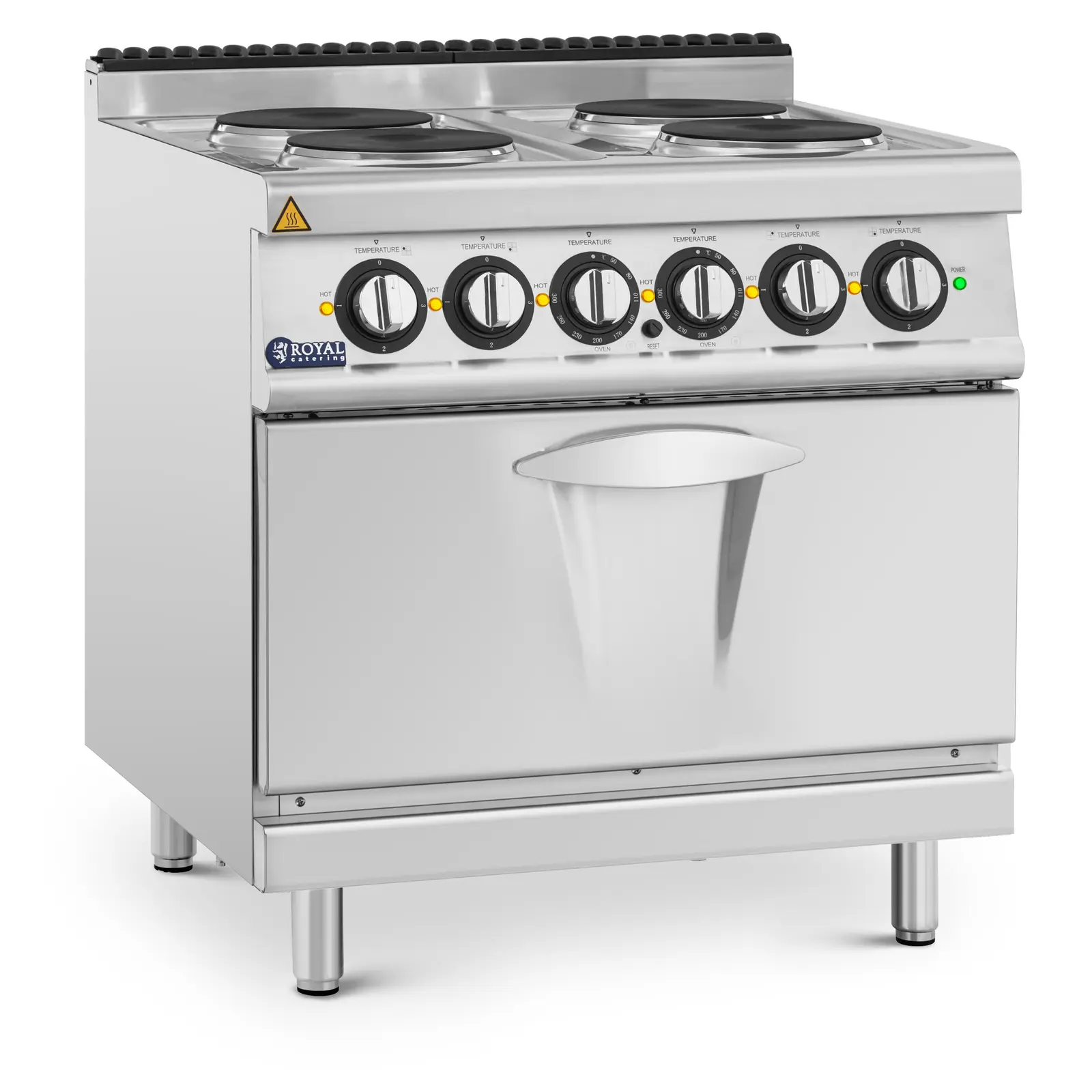 Electric Cooker With Oven - 13.9 kW - 4 Hot Plates - 80 X 73 Cm - Pro 730 Series - Royal Catering