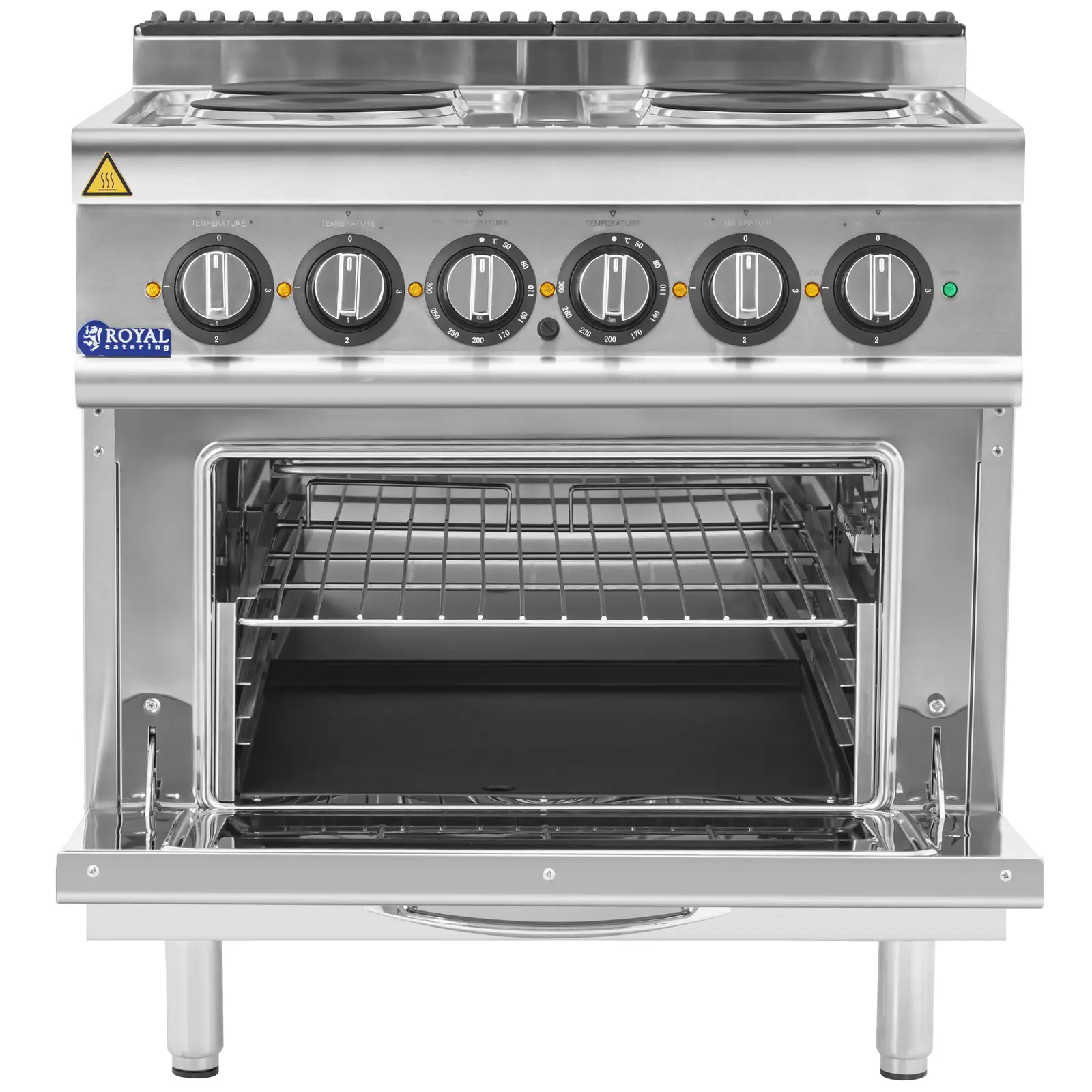 Elektrický sporák s troubou - 13,9 kW - 4 plotýnky - 80 x 73 cm - Pro 730 Series - Royal Catering