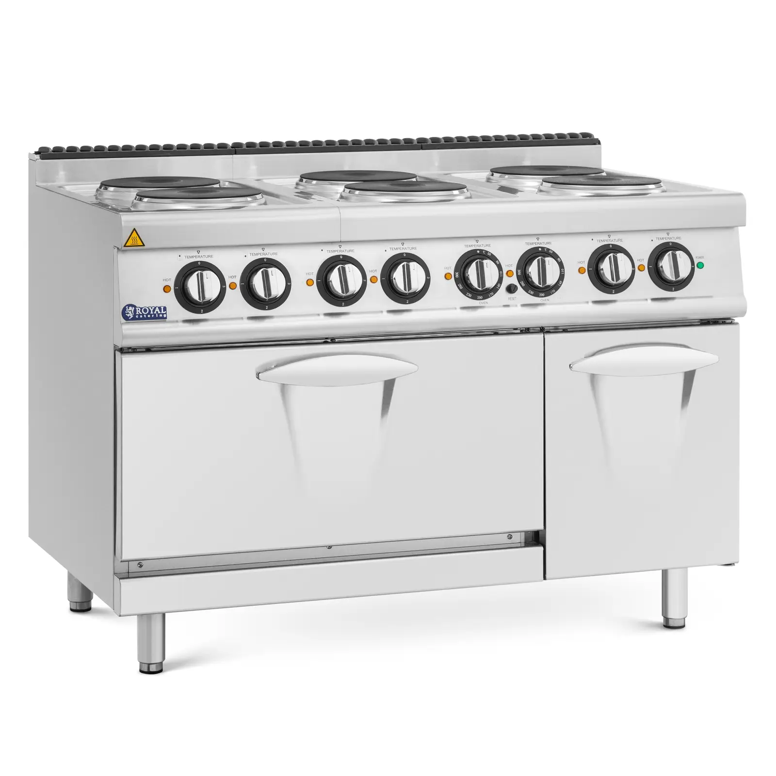 Produs cu defecte estetice Plită electrică cu cuptor - 19,1 kW - 6 plite fierbinți - 120 x 73 cm - Seria Pro 730 - Royal Catering